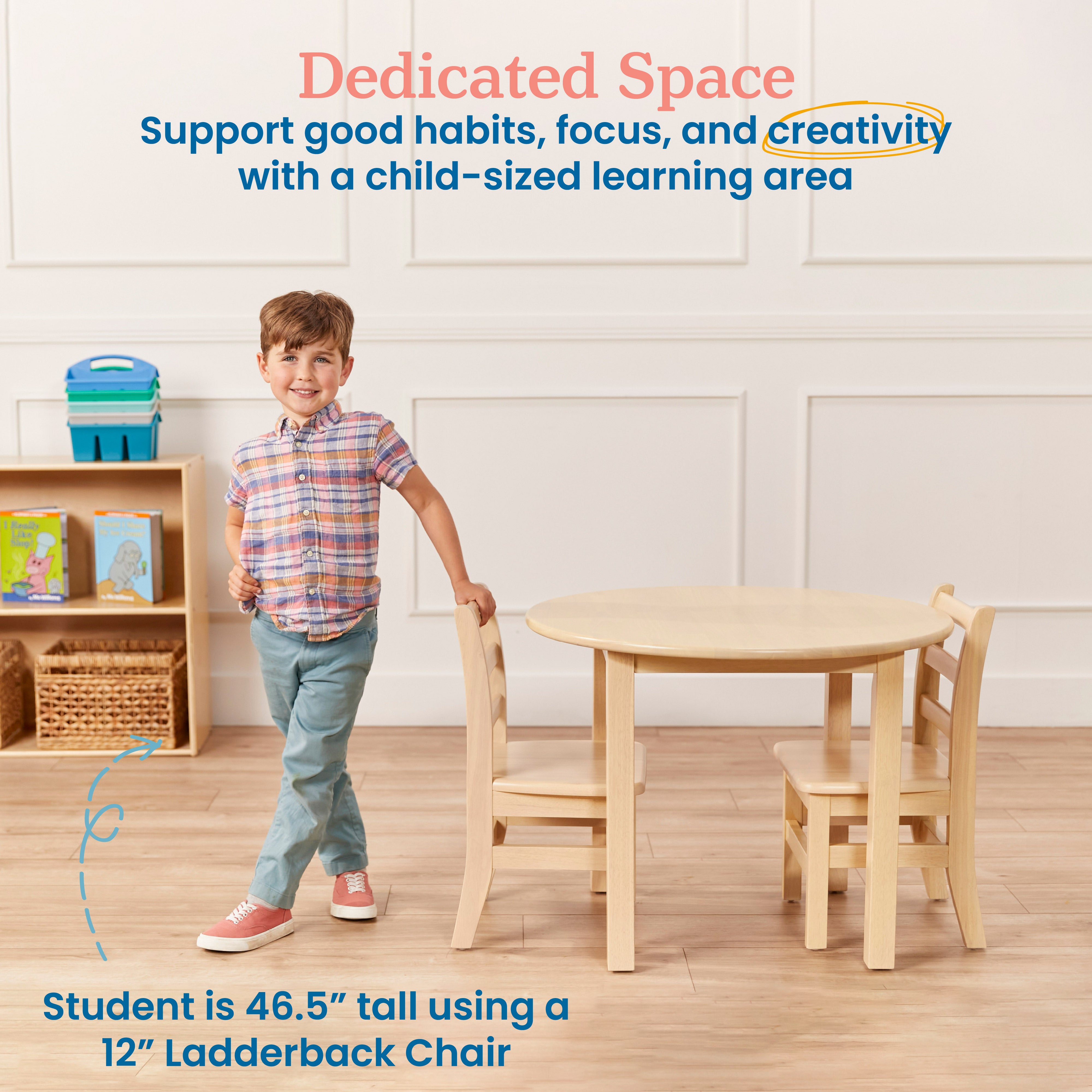 30in D Round Hardwood Table with 22in Legs