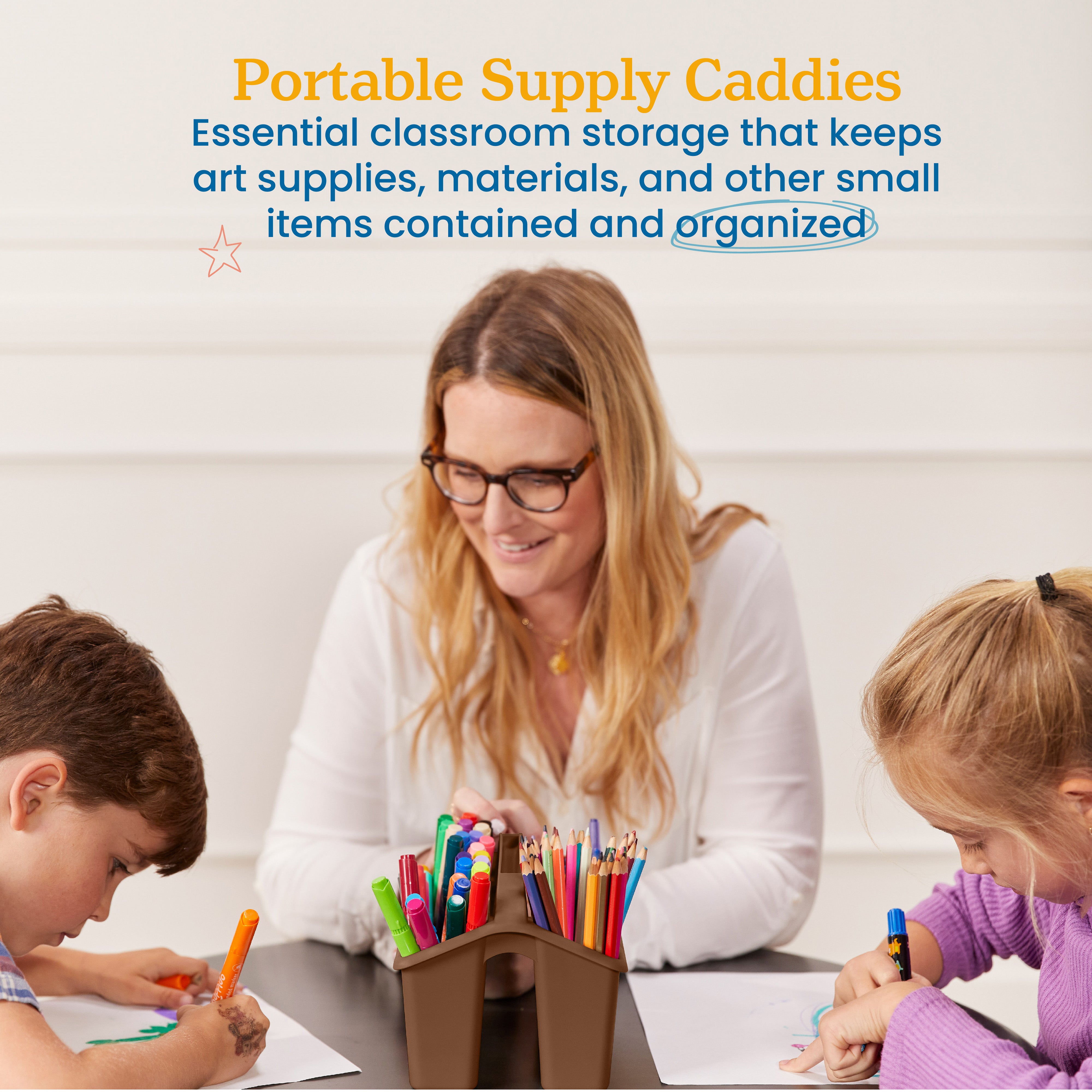 4-Compartment Small Plastic Caddy, 6-Pack