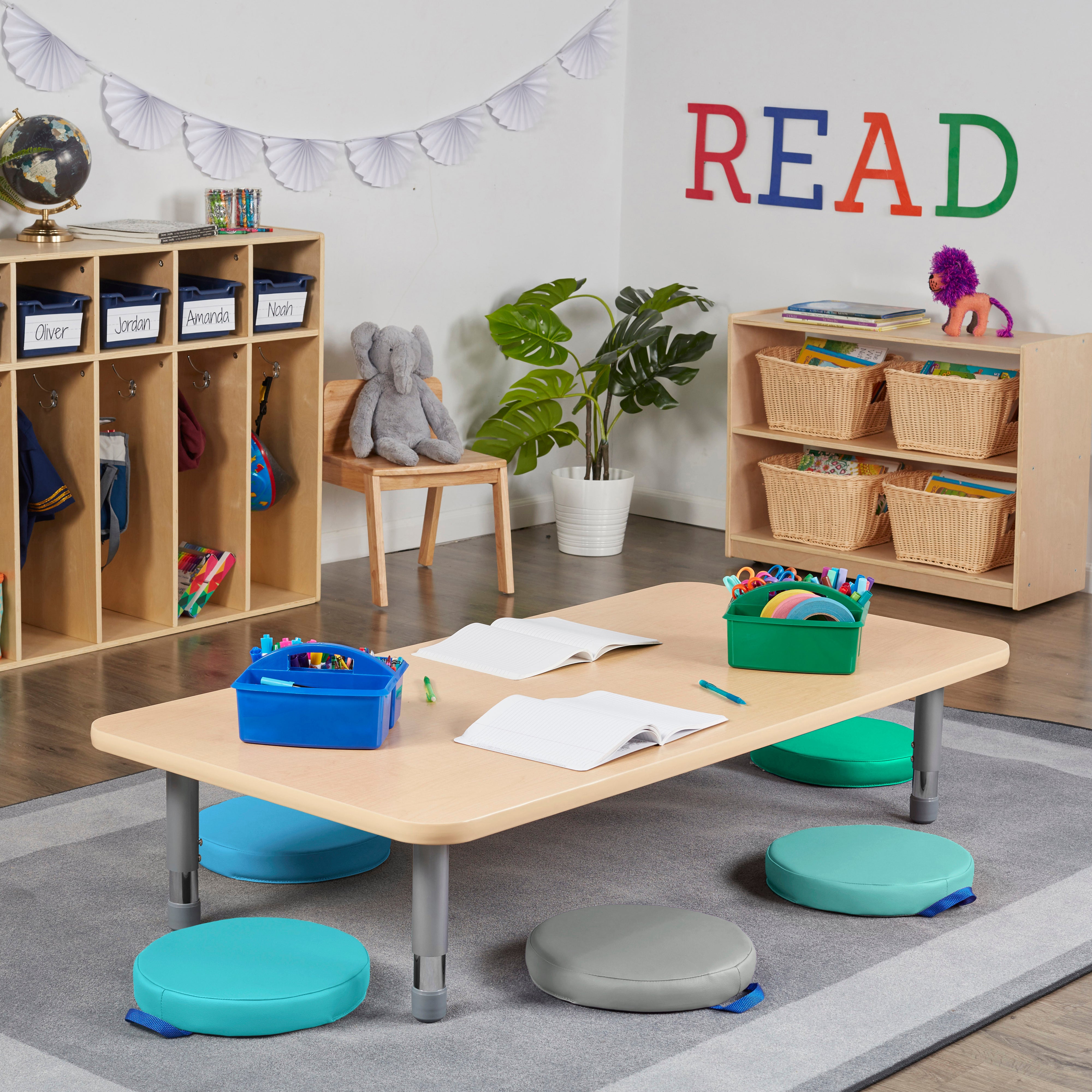 Floor Cushions, Round, Flexible Seating, 6-Piece
