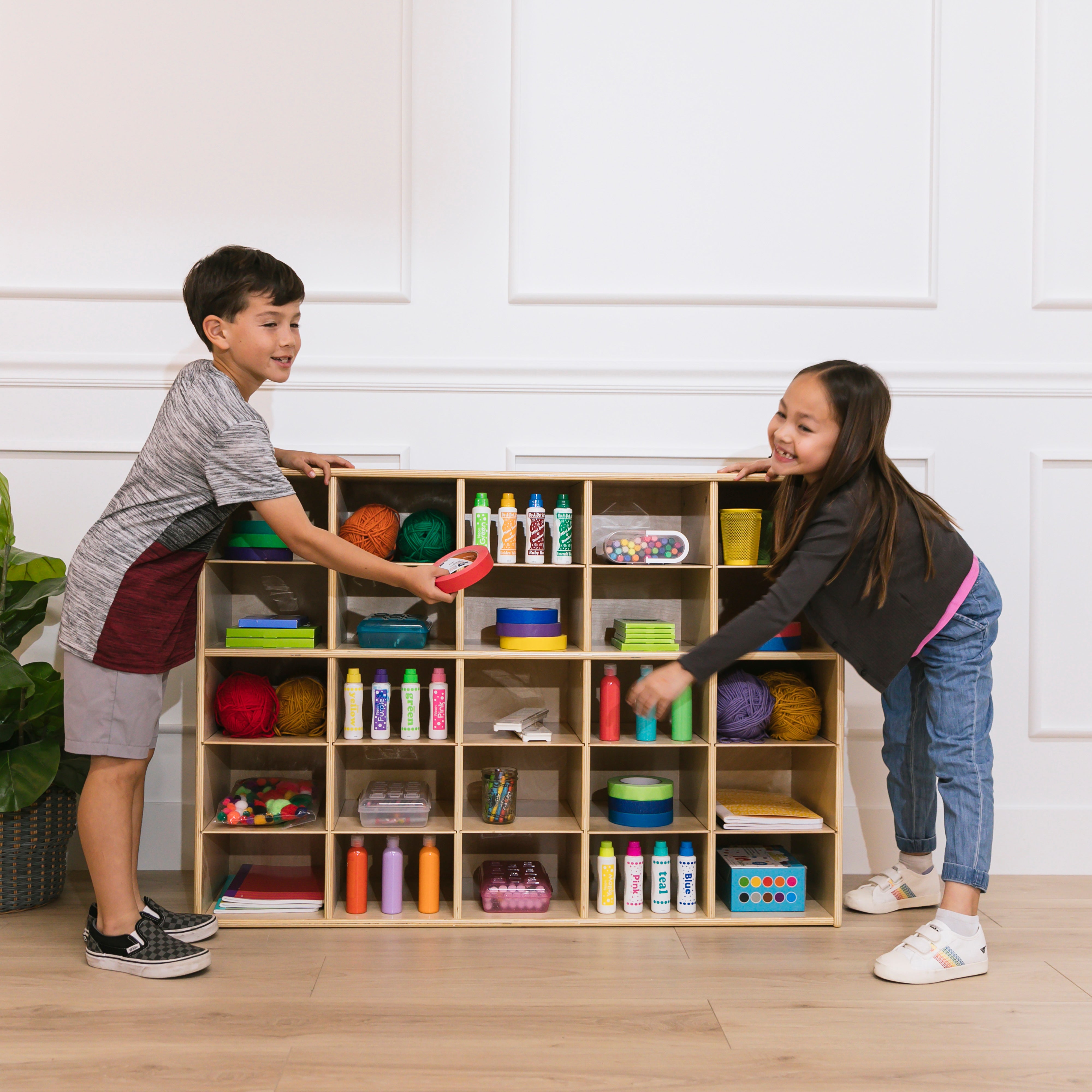 Streamline 25 Cubby Tray Storage Cabinet, 5x5