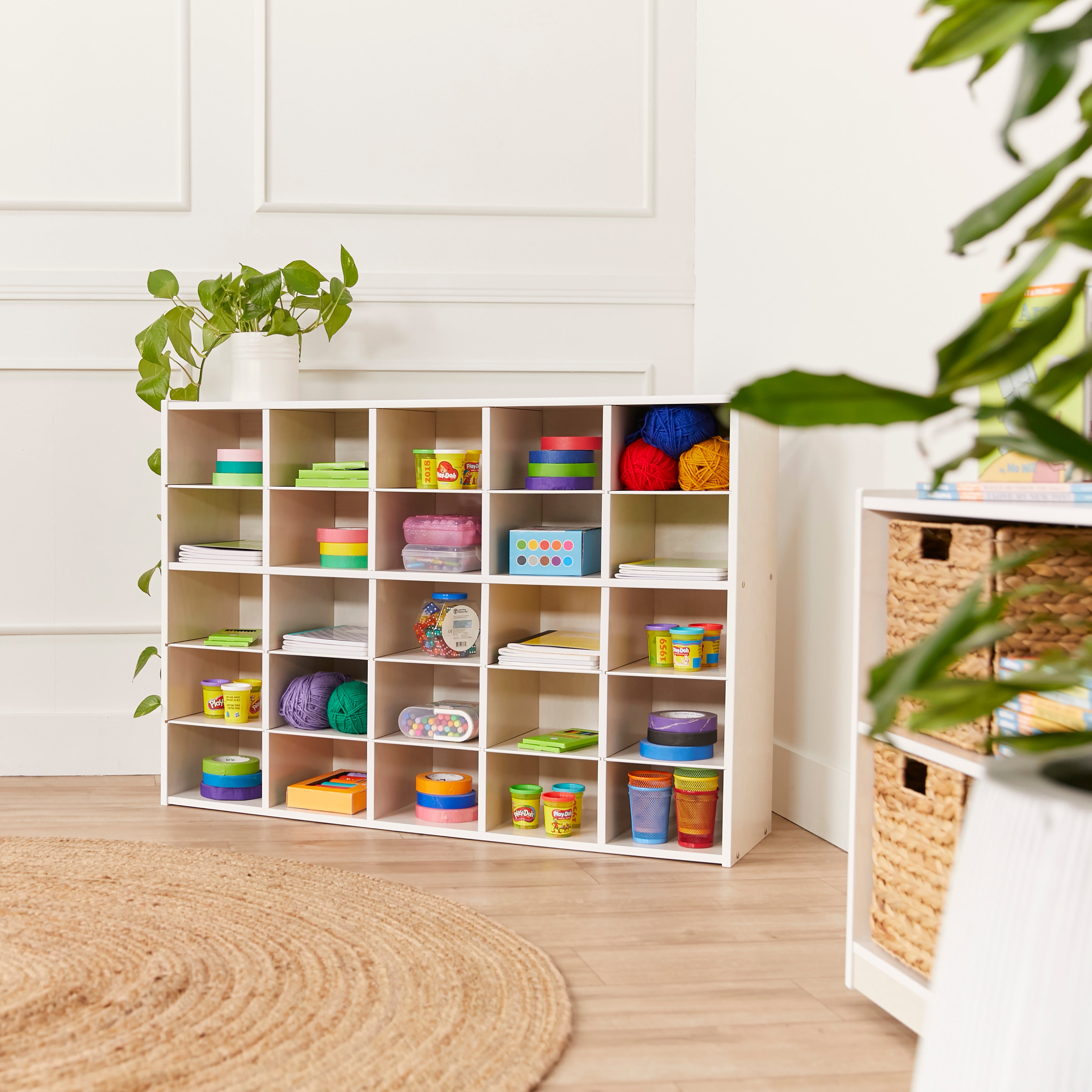 Streamline 25 Cubby Tray Storage Cabinet, 5x5, Classroom Furniture