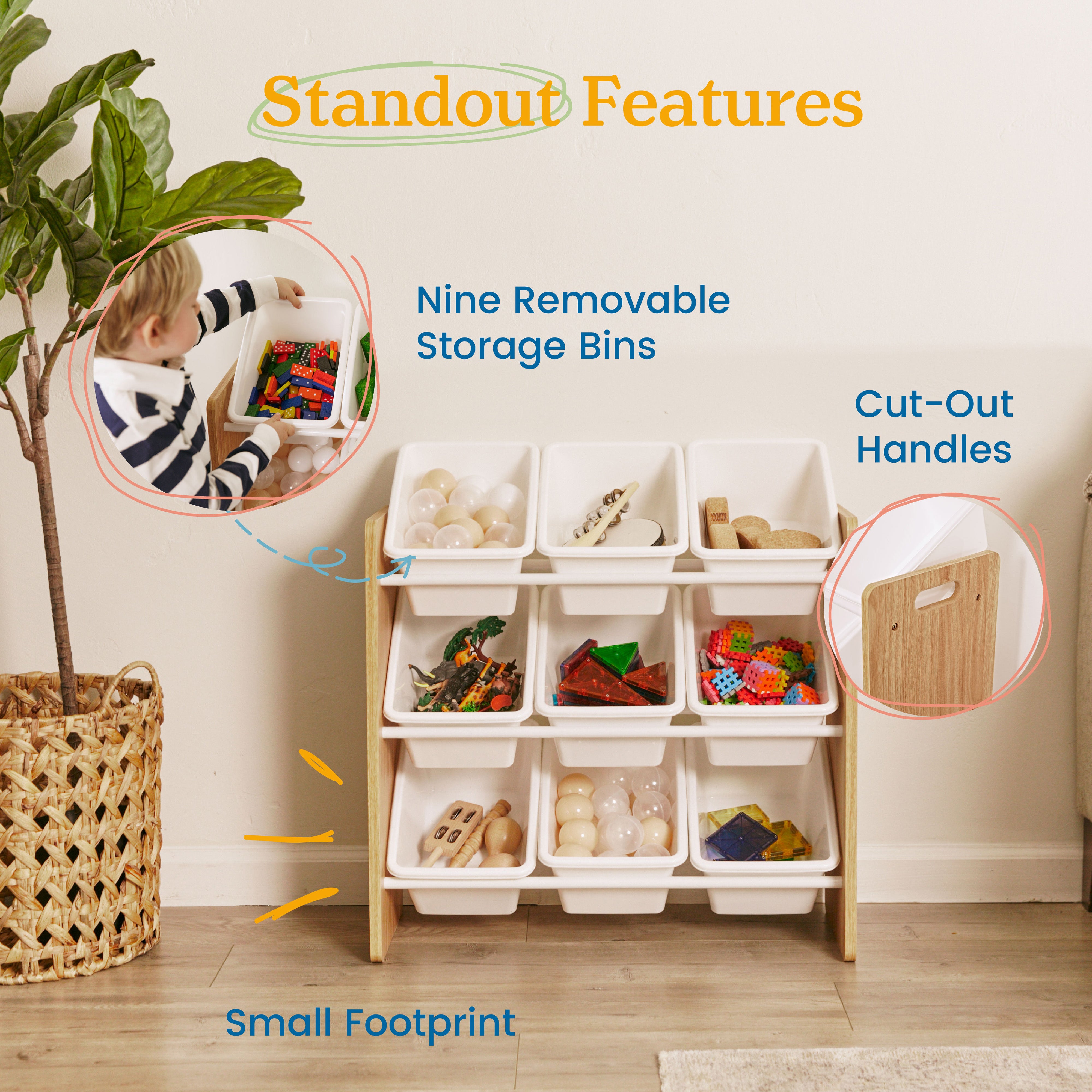 3-Tier Organizer with 9 Bins