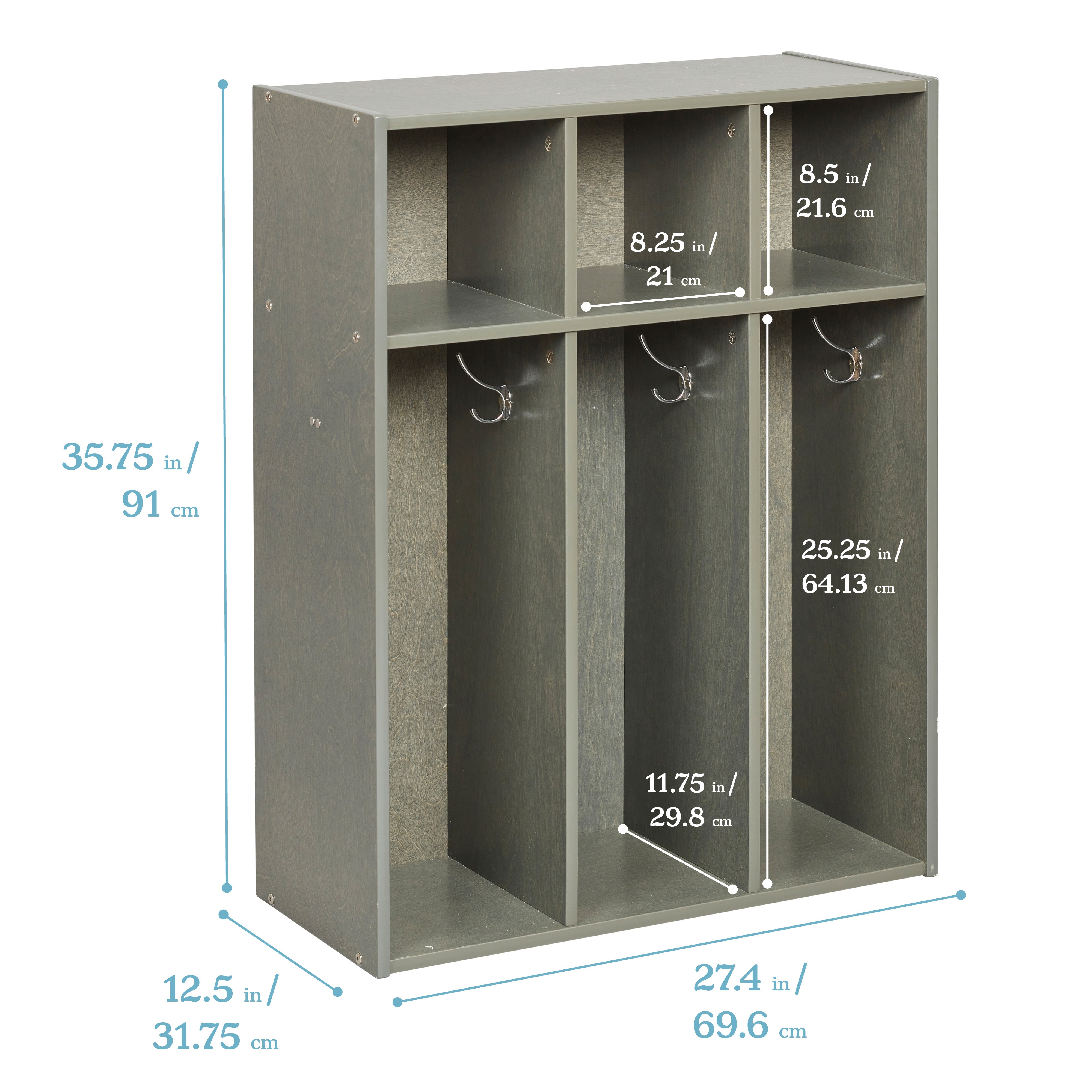 Streamline 3-Section Coat Locker, Toddler Size
