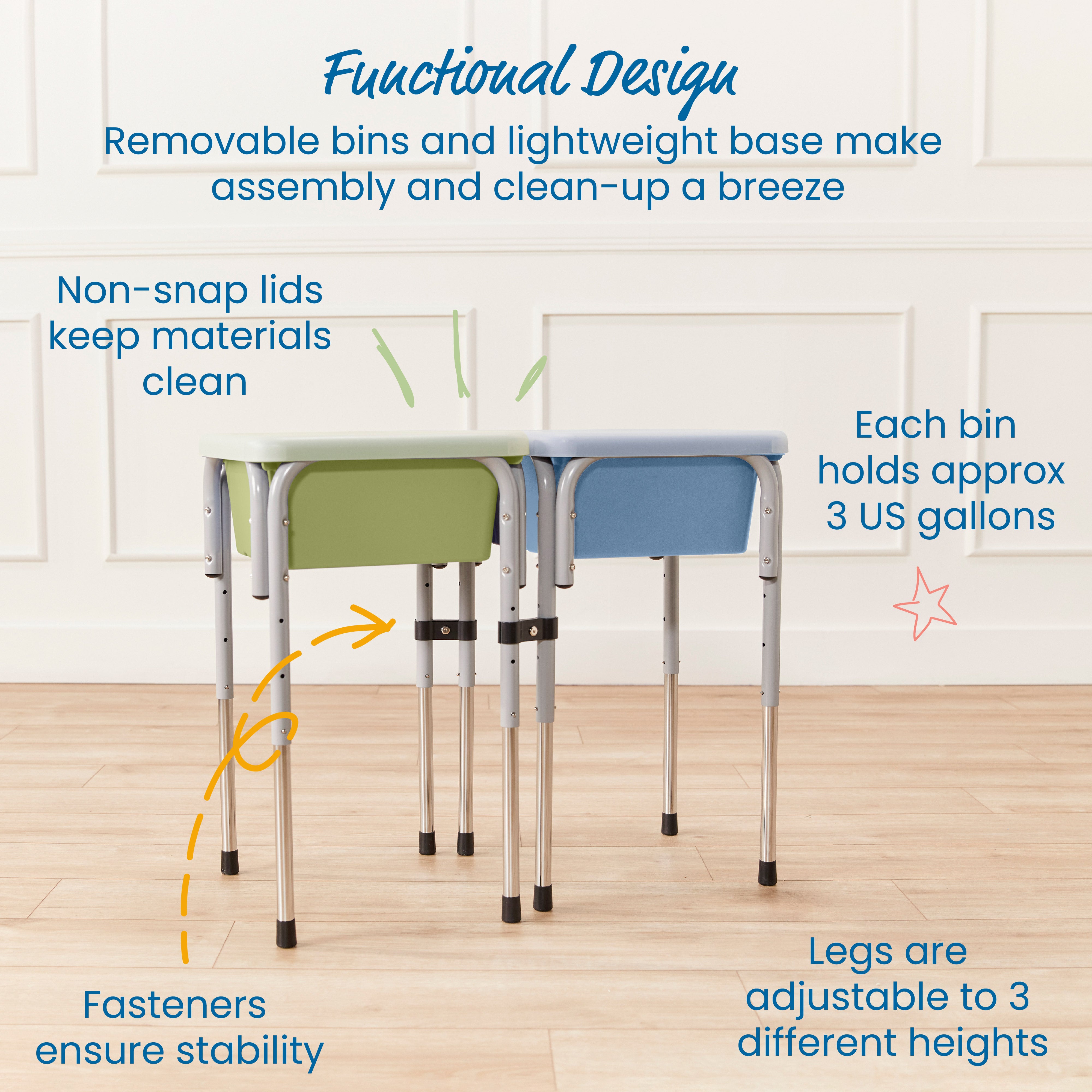 2-Station Sand and Water Adjustable Play Table