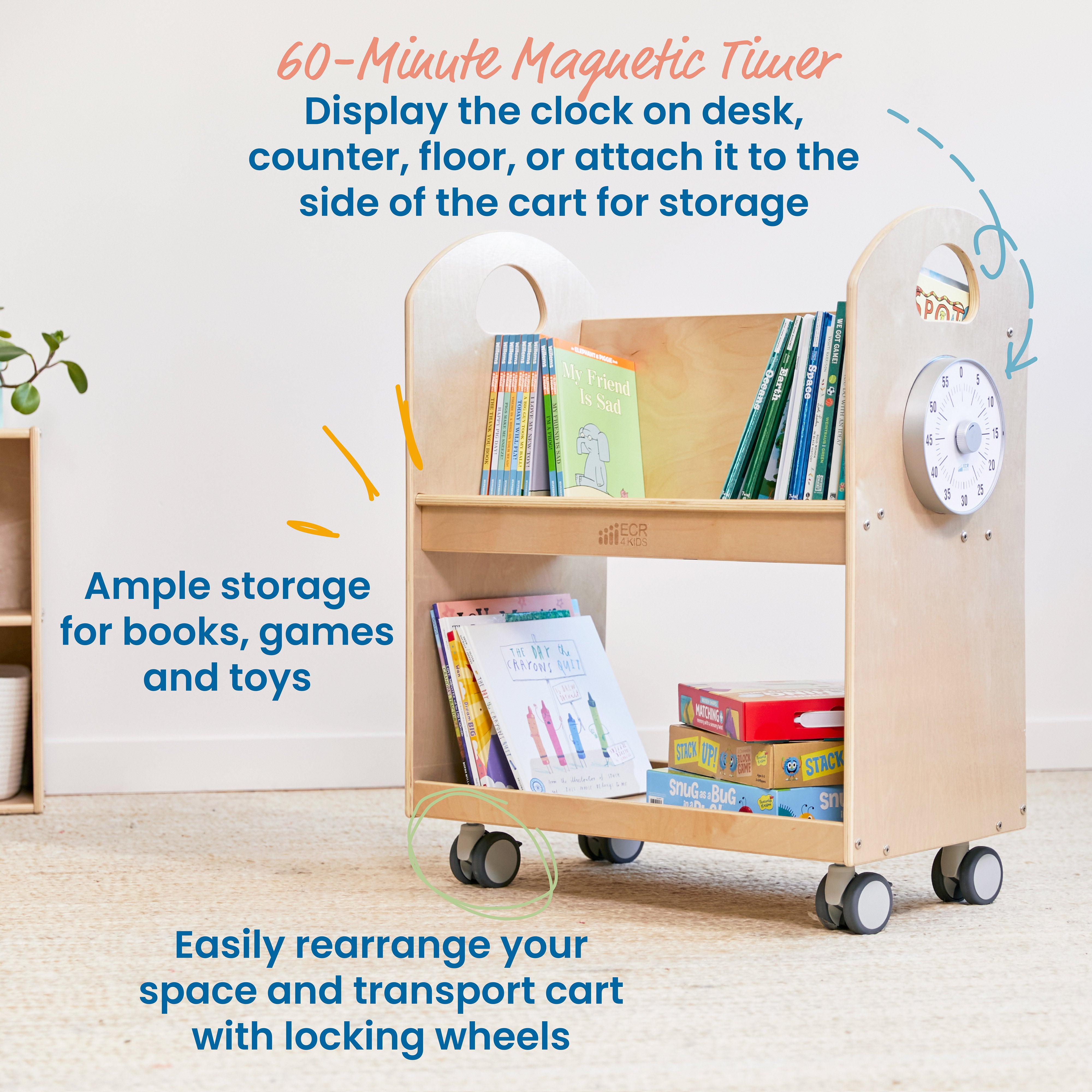 Mobile Book Cart with Countdown Timer
