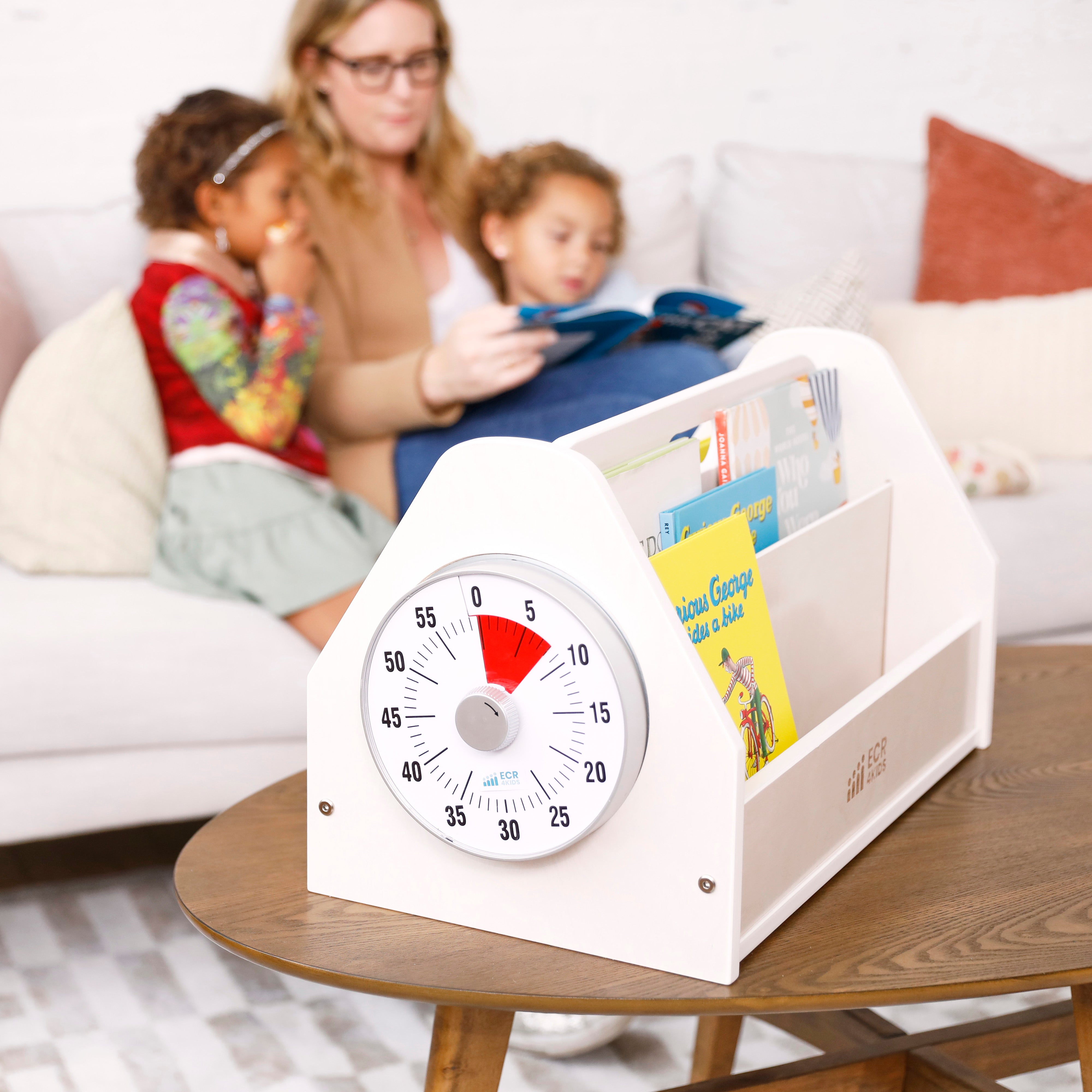 Double-Sided Book Caddy with Countdown Timer