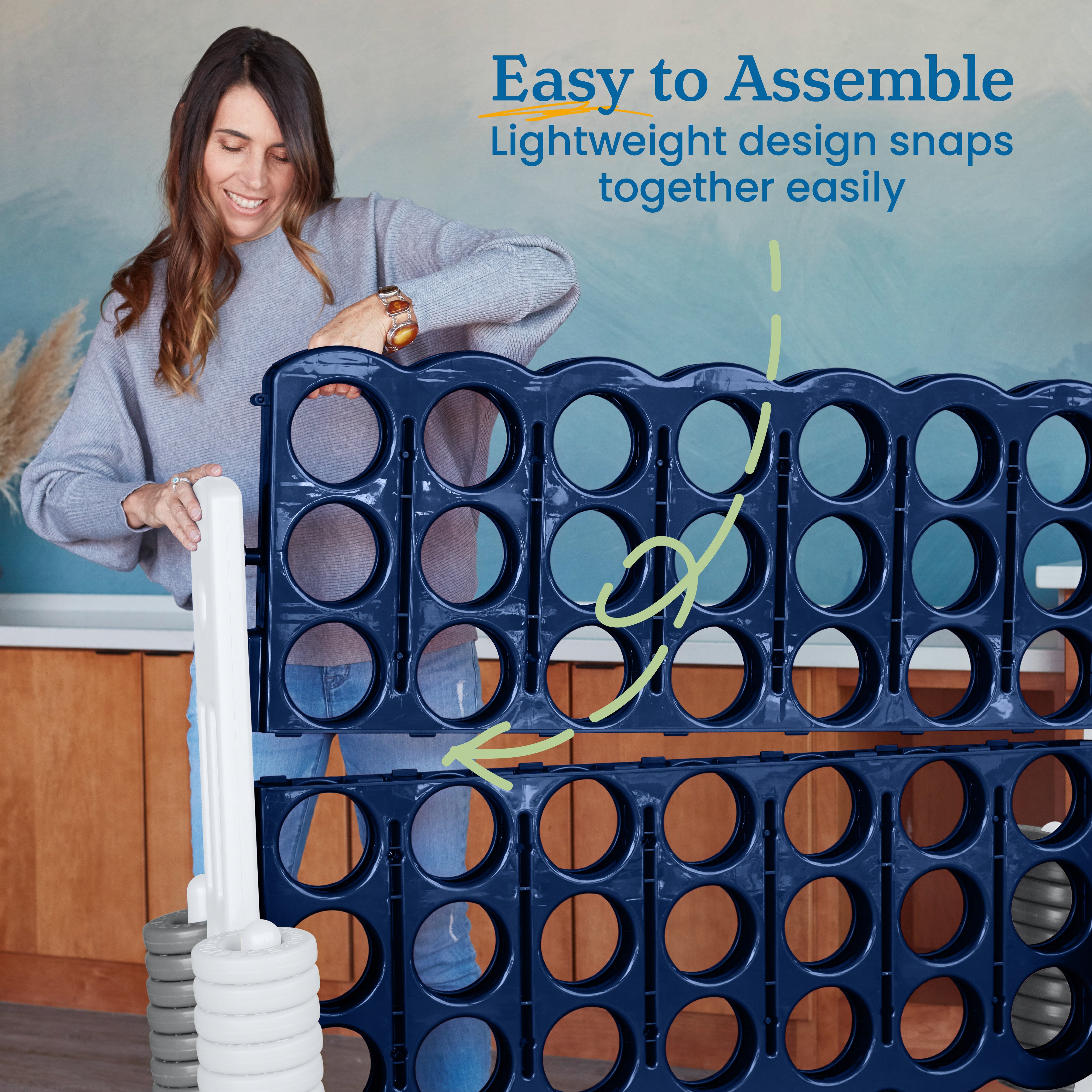 Jumbo 4-To-Score Giant Game with 42 Rings and Reset Sliders