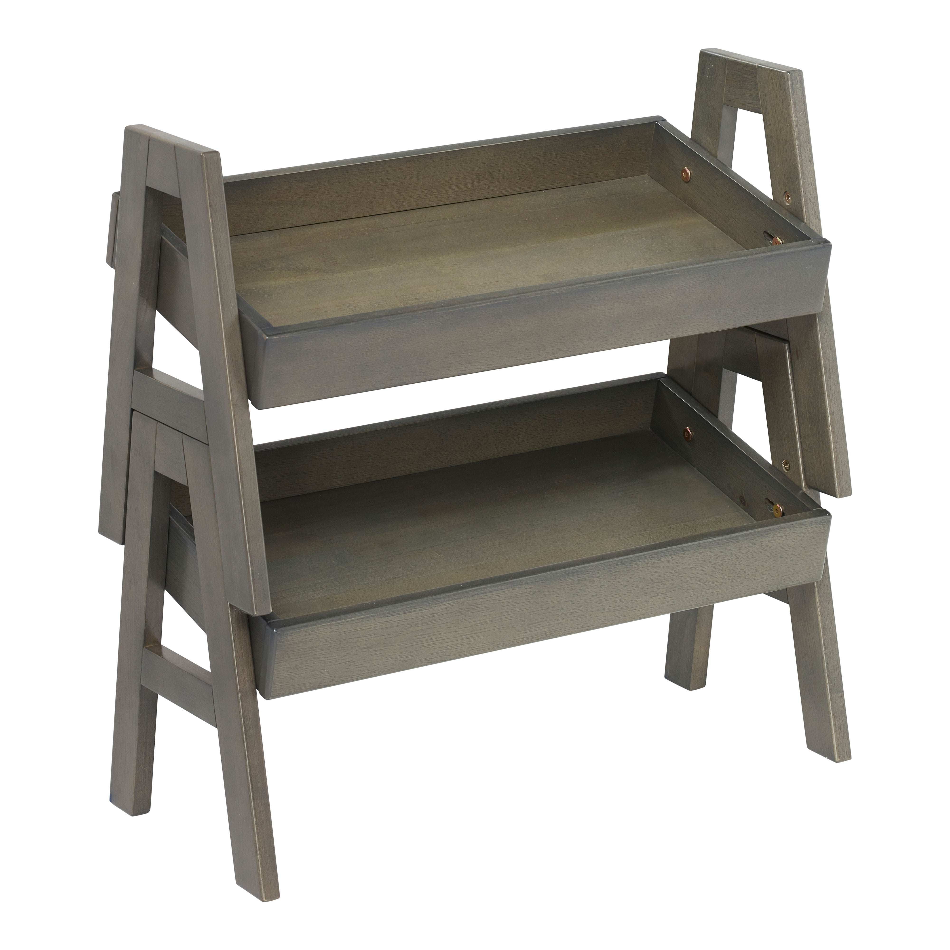 Adjustable Stacking Shelf with Full Edge, 2-Pack
