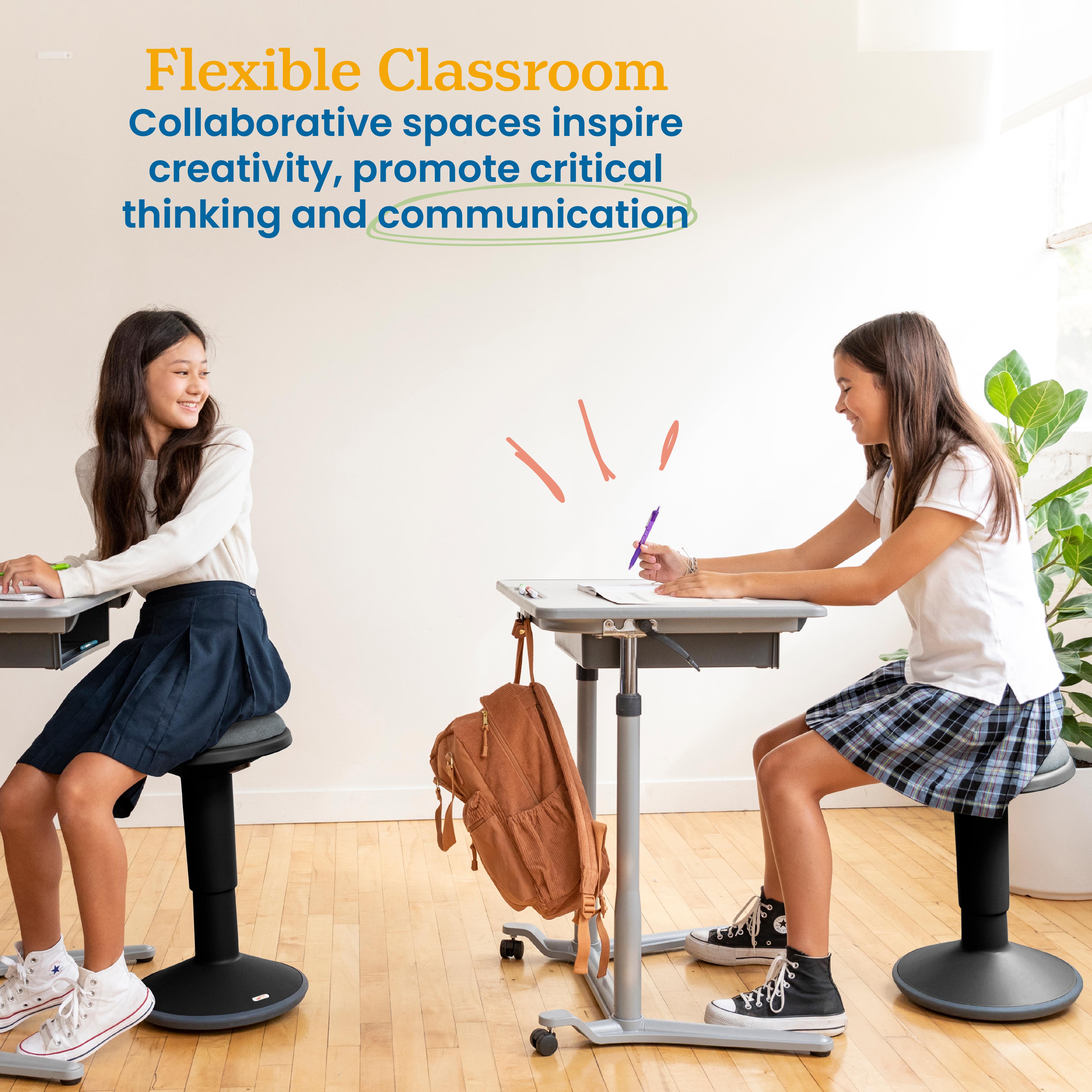 Sitwell Wobble Stool with Cushion, Adjustable Height