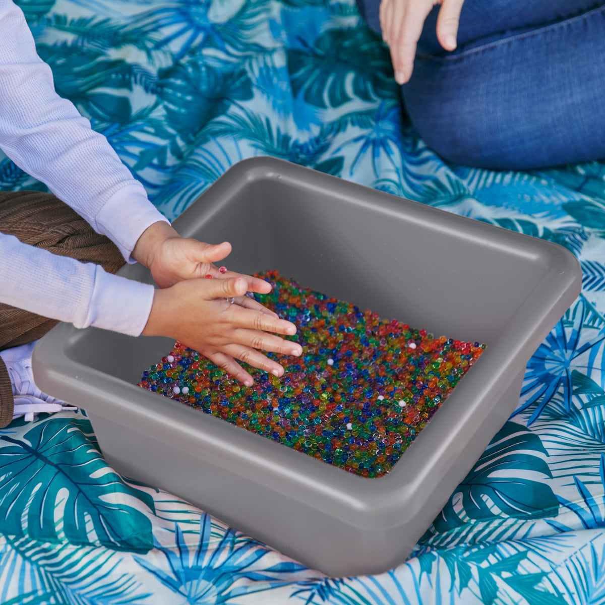 Stackable Square Bins with Non-Snap Lids, 2-Pack