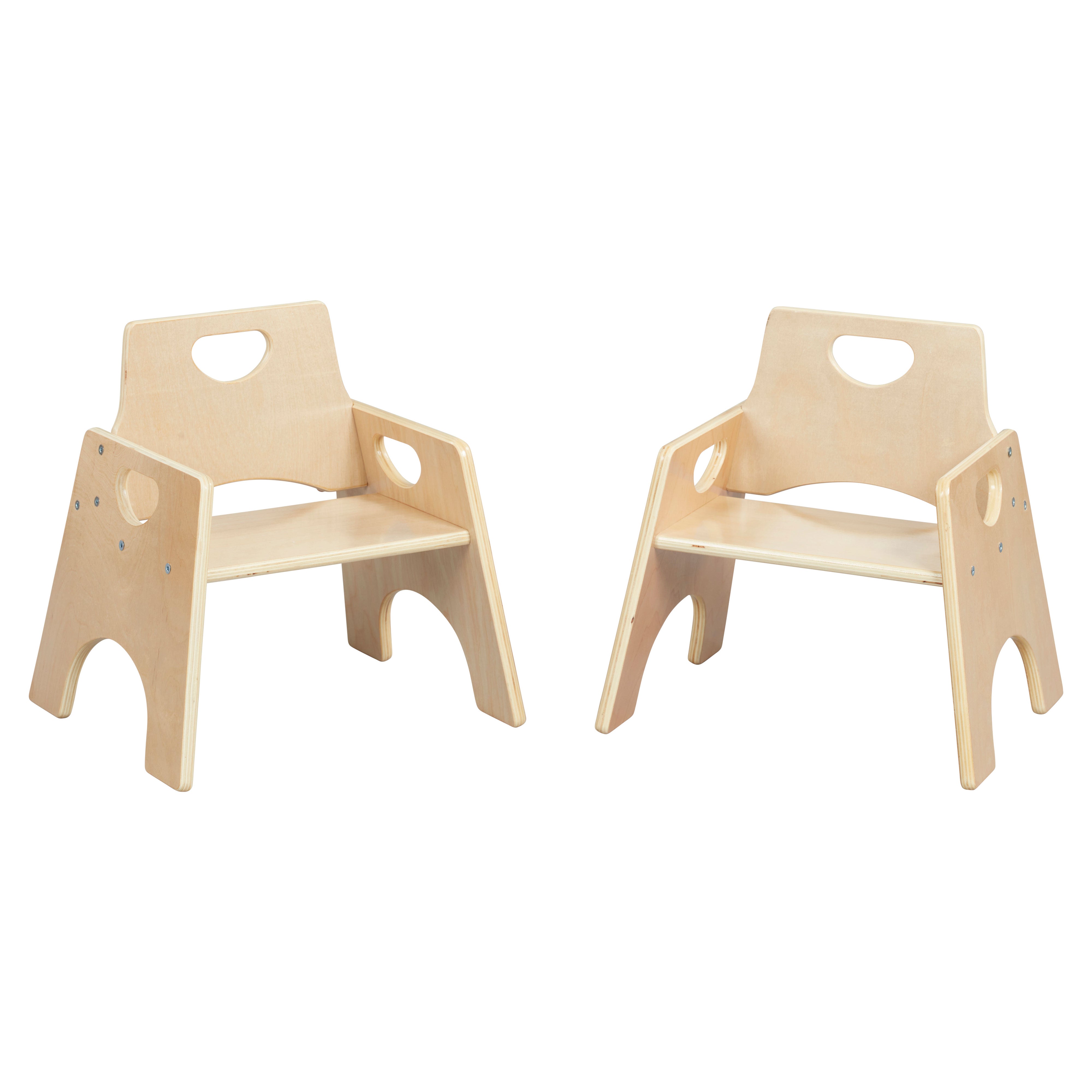 Stackable Wooden Toddler Chair, 8in, 2-Pack