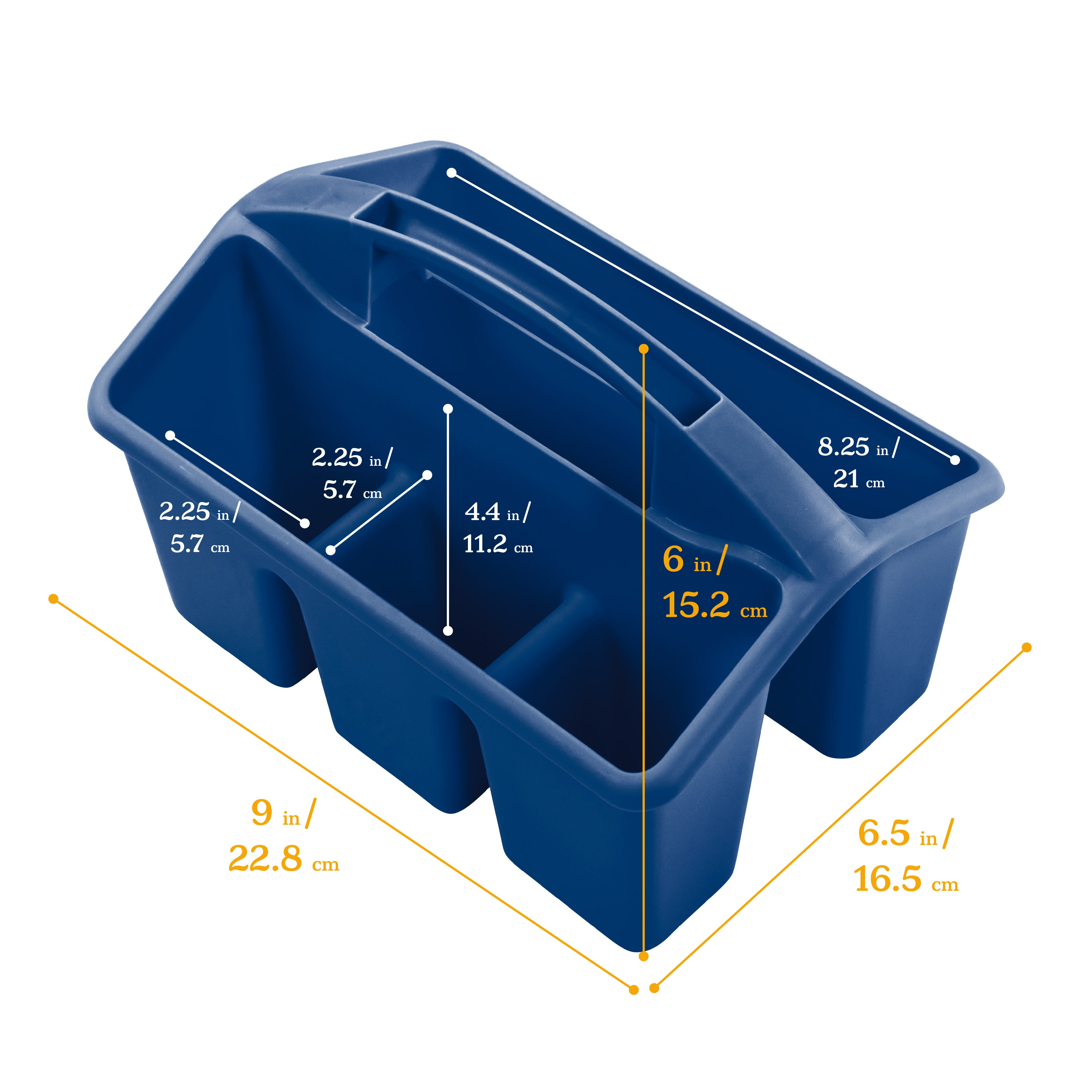 4-Compartment Small Plastic Caddy, 6-Pack