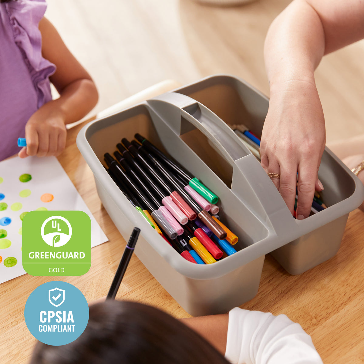 2-Compartment Large Plastic Caddy, 6-Pack