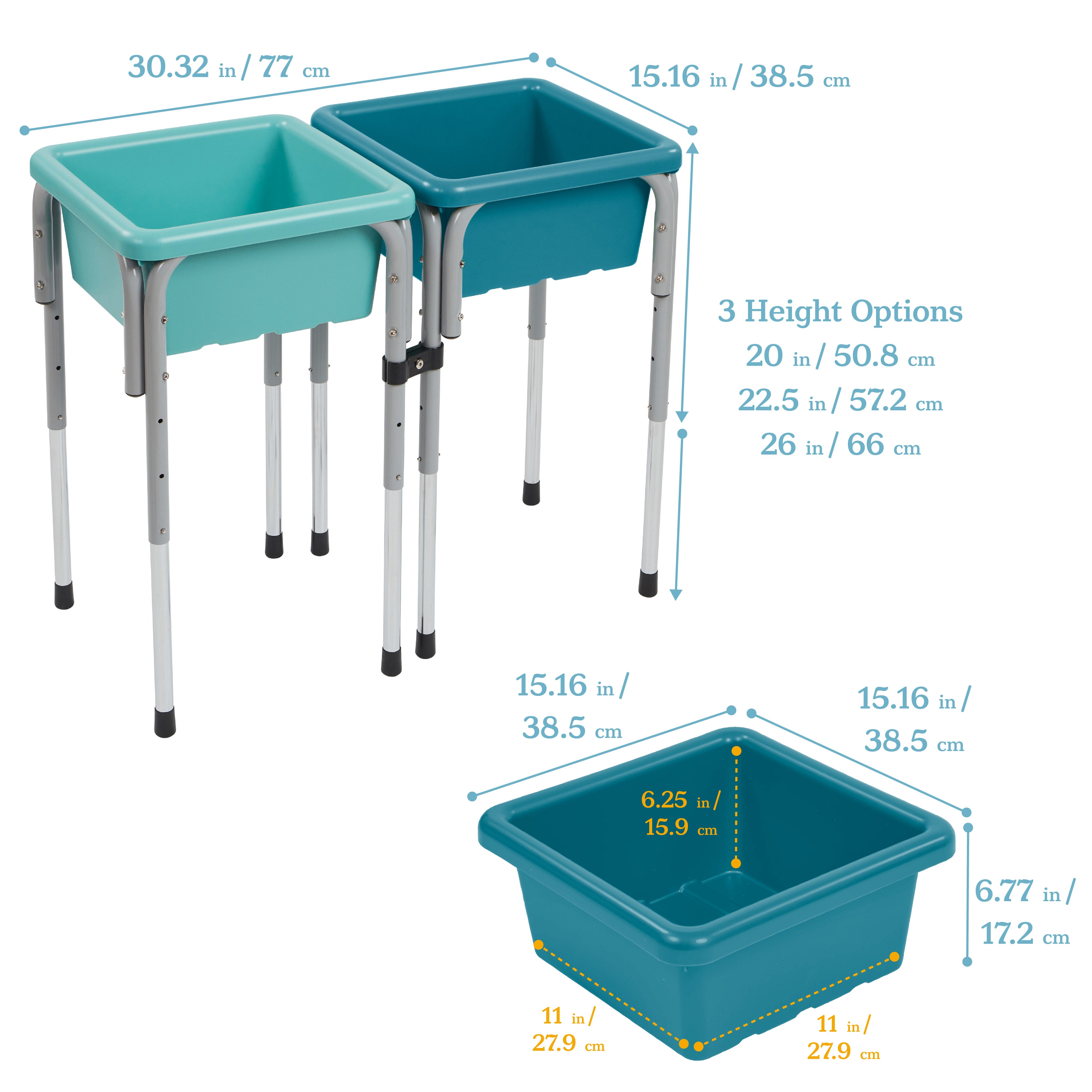 2-Station Sand and Water Adjustable Height Table