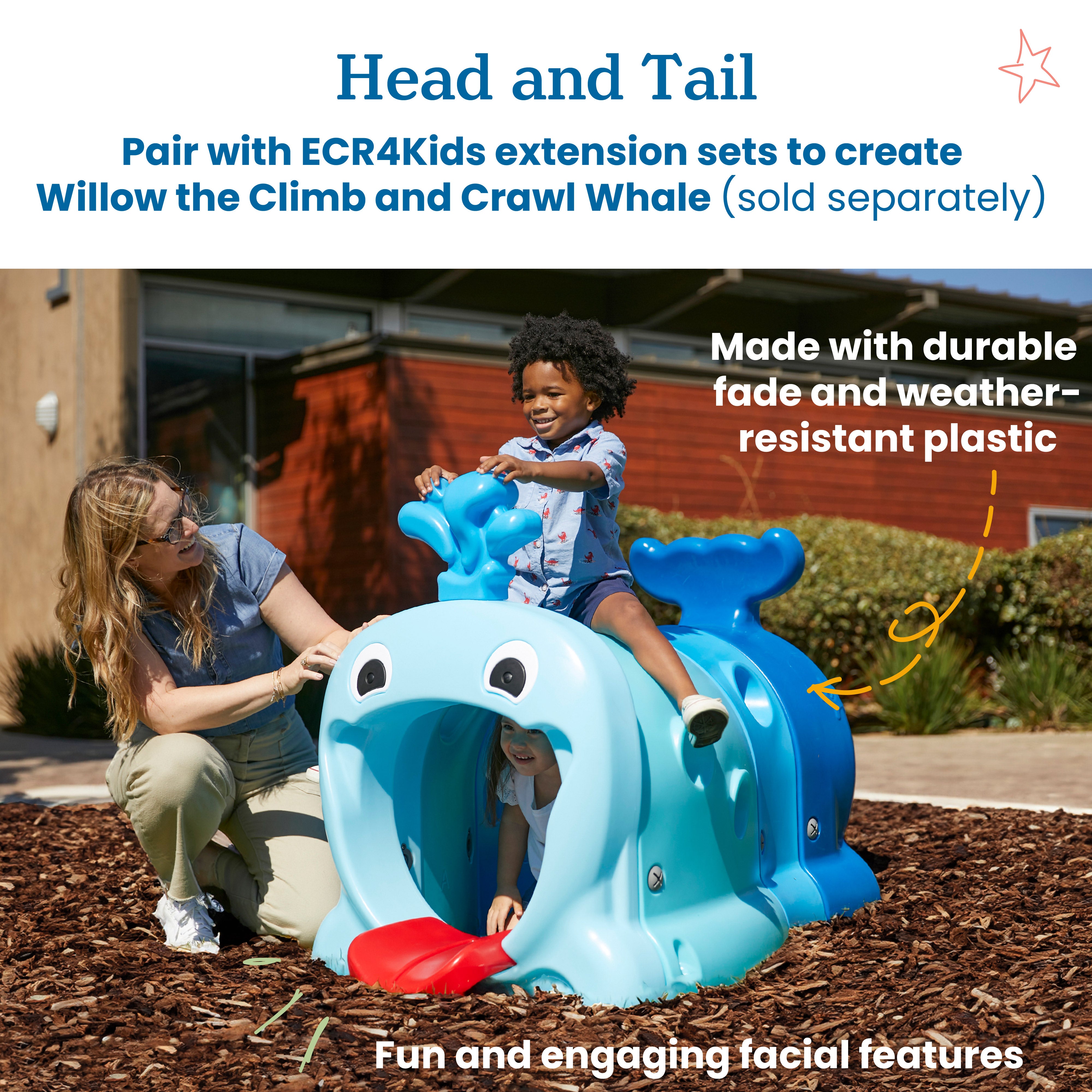 Willow Climb-N-Crawl Whale, Head and Tail