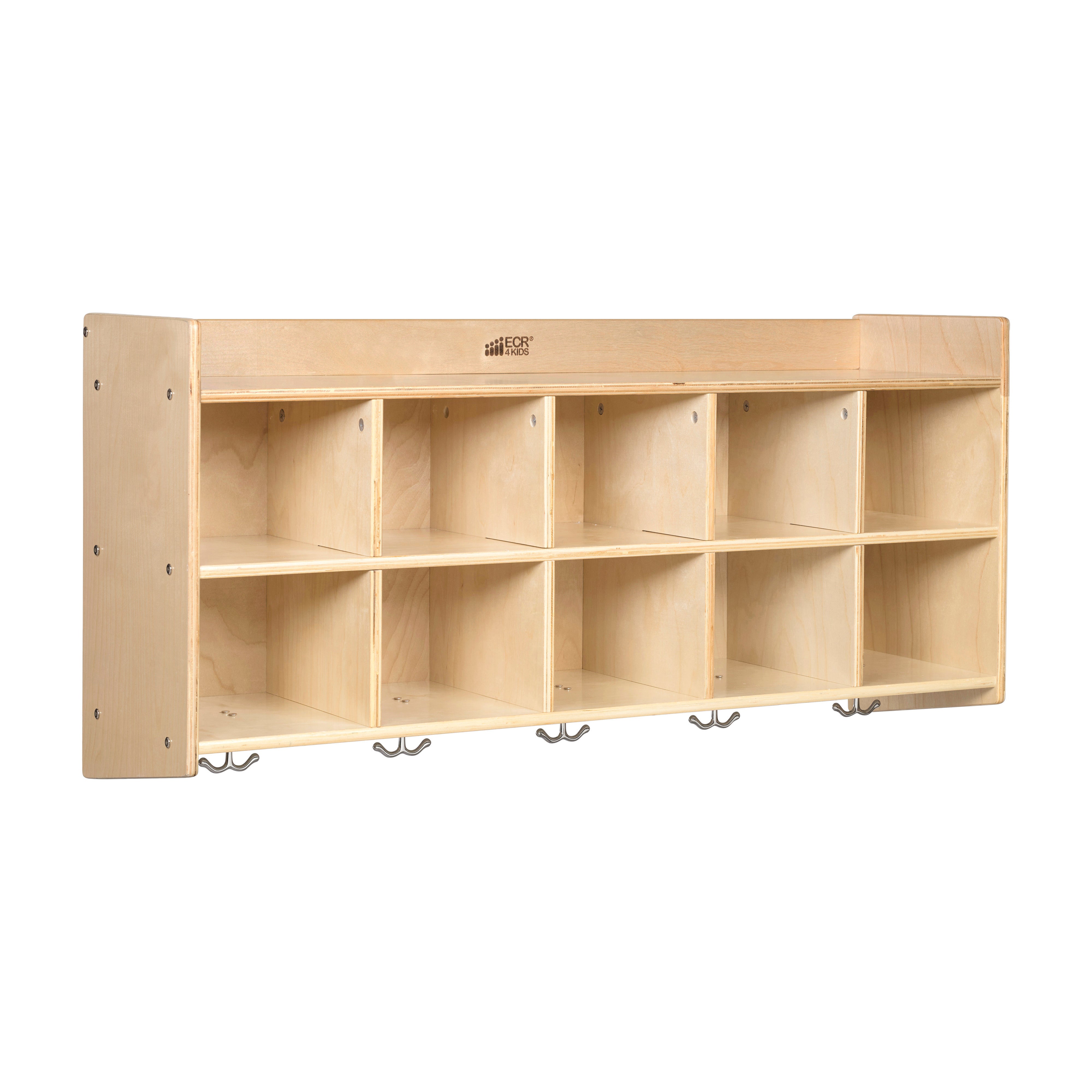10-Section Hanging Coat Locker with Shelf, Classroom Storage