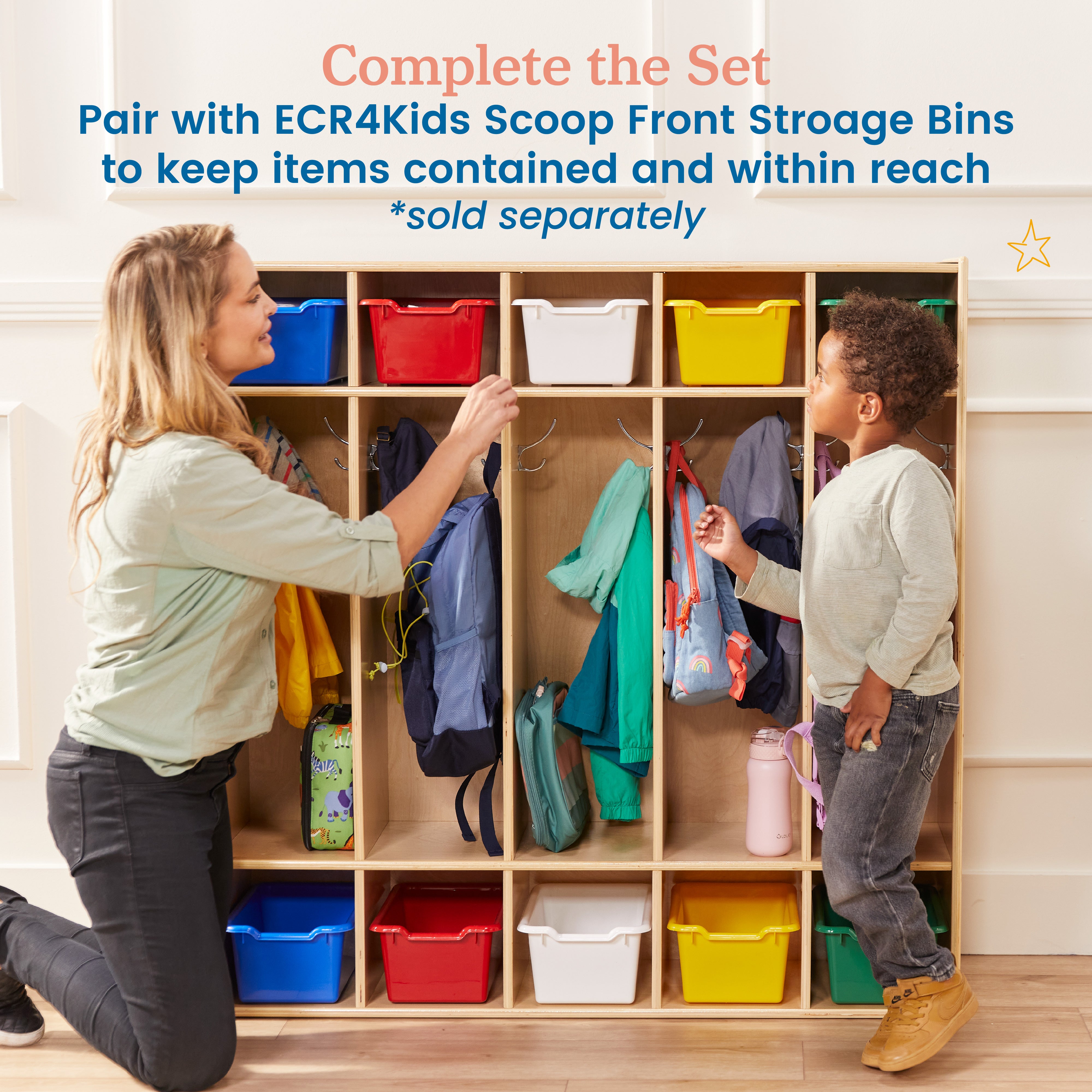 Streamline 5-Section Coat Locker with Cubby Storage