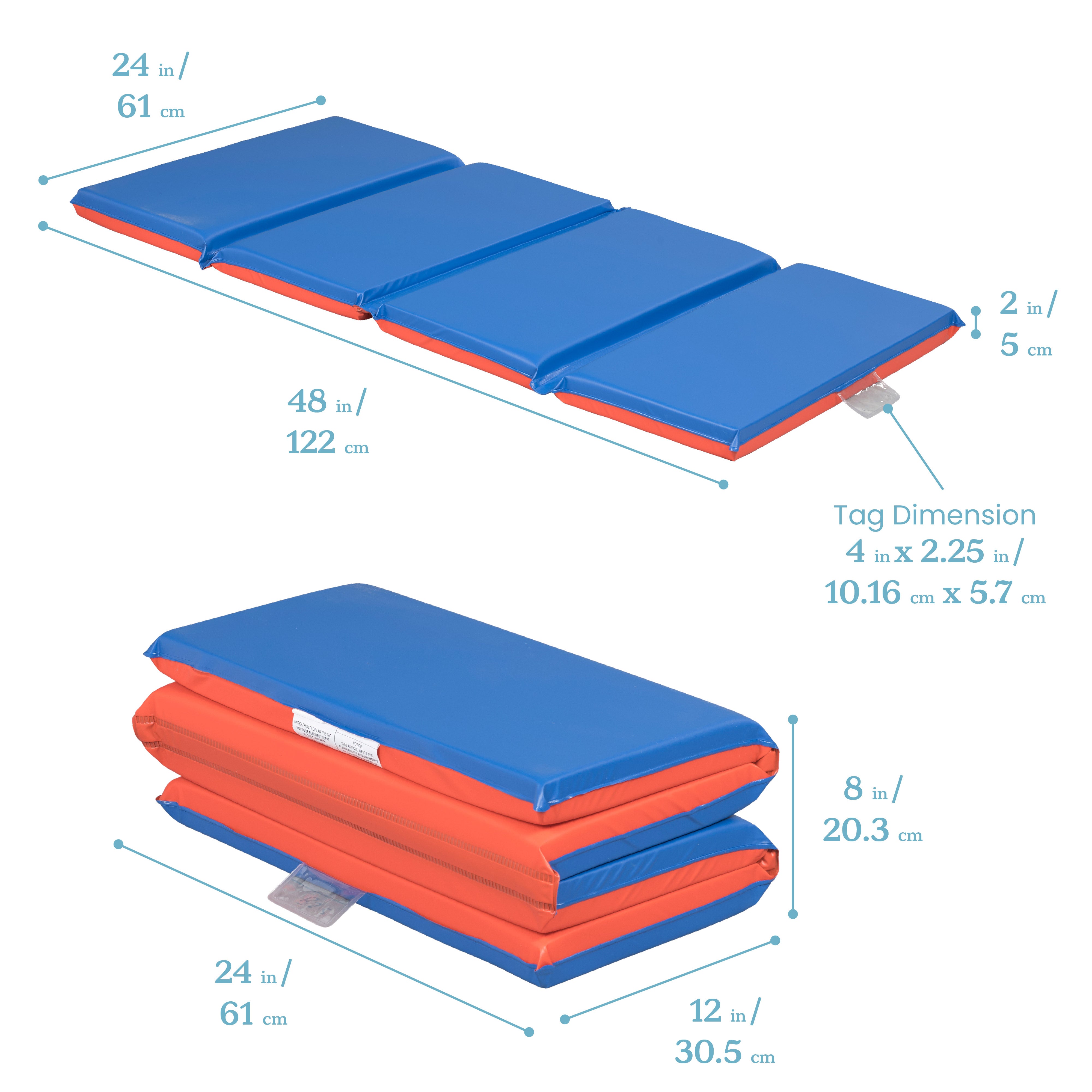 Premium Folding Rest Mat - Red/Blue