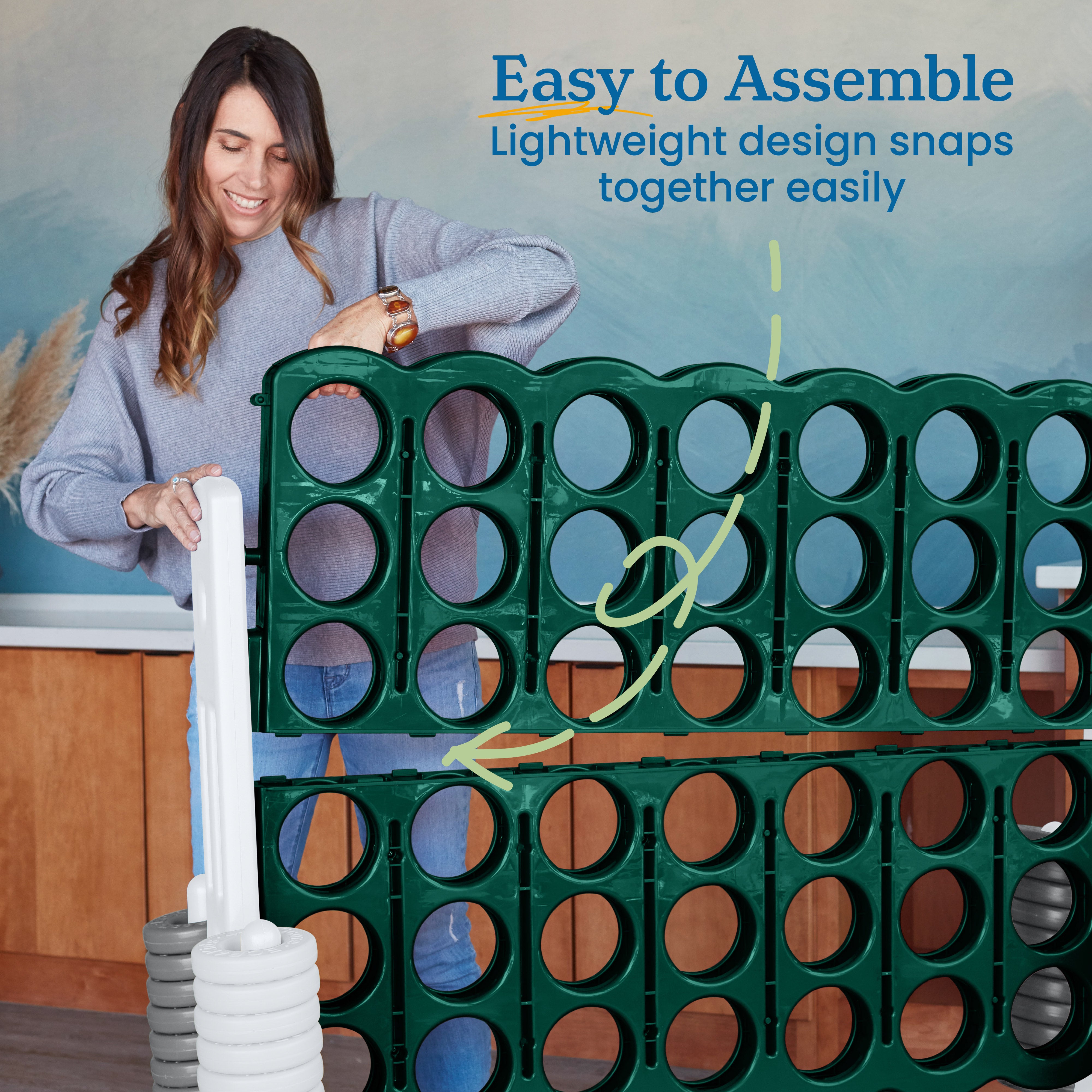 Jumbo 4-To-Score Giant Game with 42 Rings and Reset Sliders