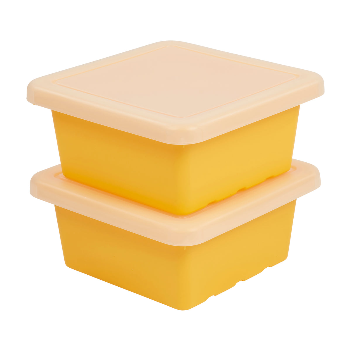 Stackable Square Bins with Non-Snap Lids, 2-Pack