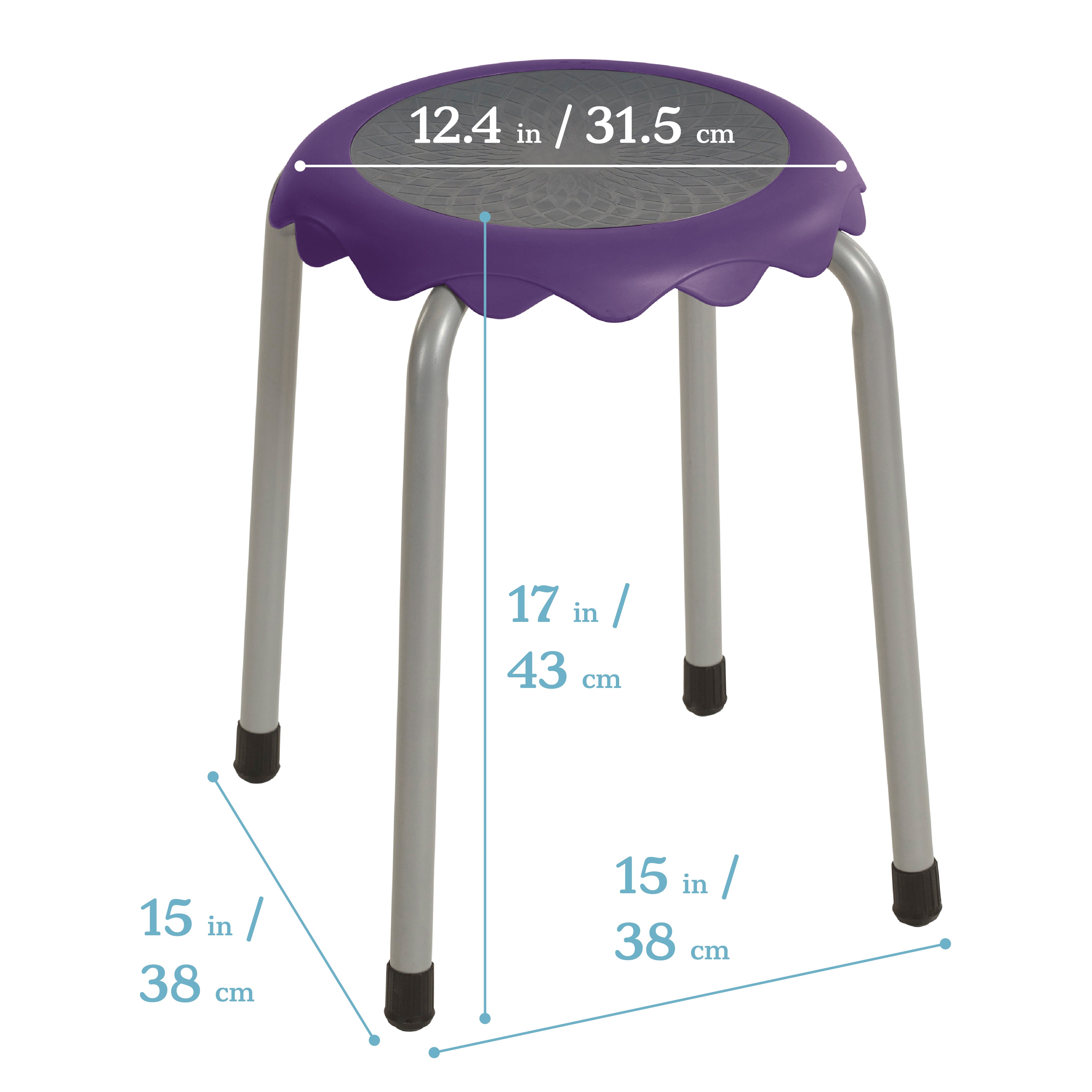 Daisy Stackable Stool with Glides Seating Set, 8-Piece