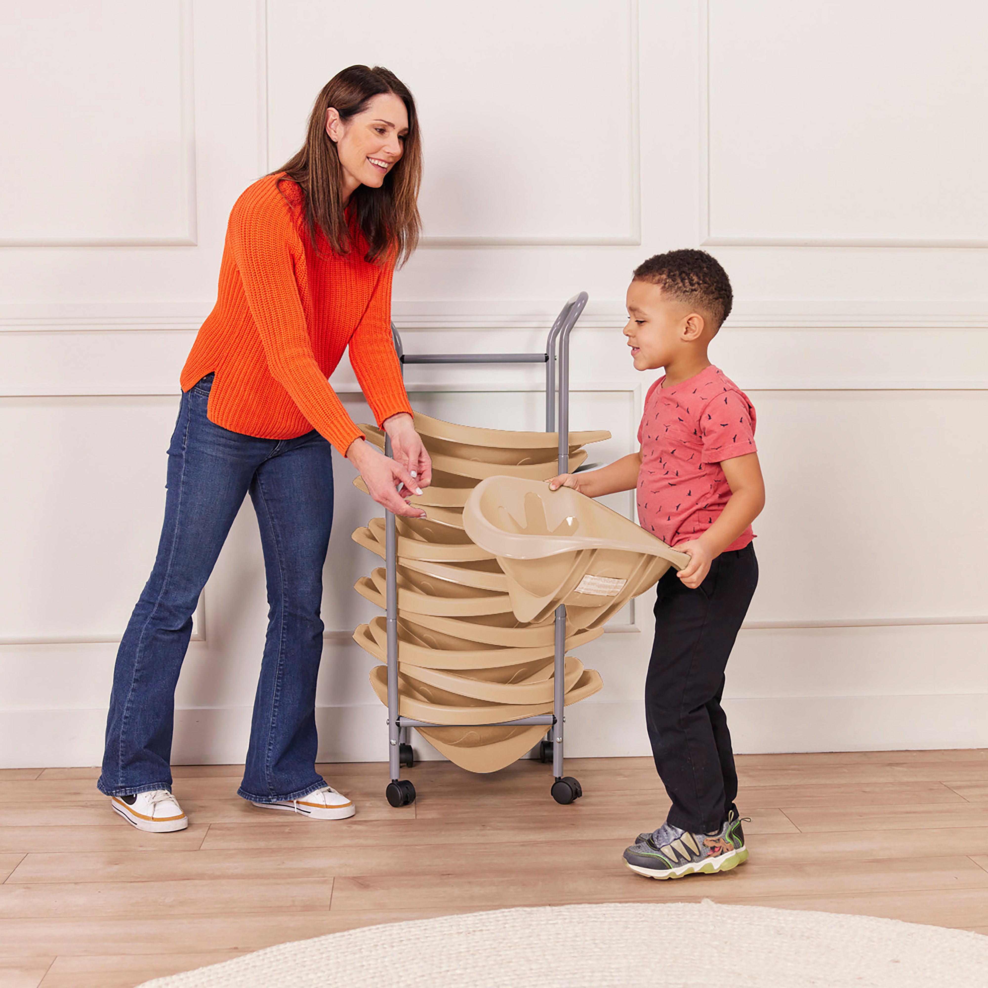 Mobile Leaf Seat Cart with 12 Leaf Floor Seats, Flexible Seating