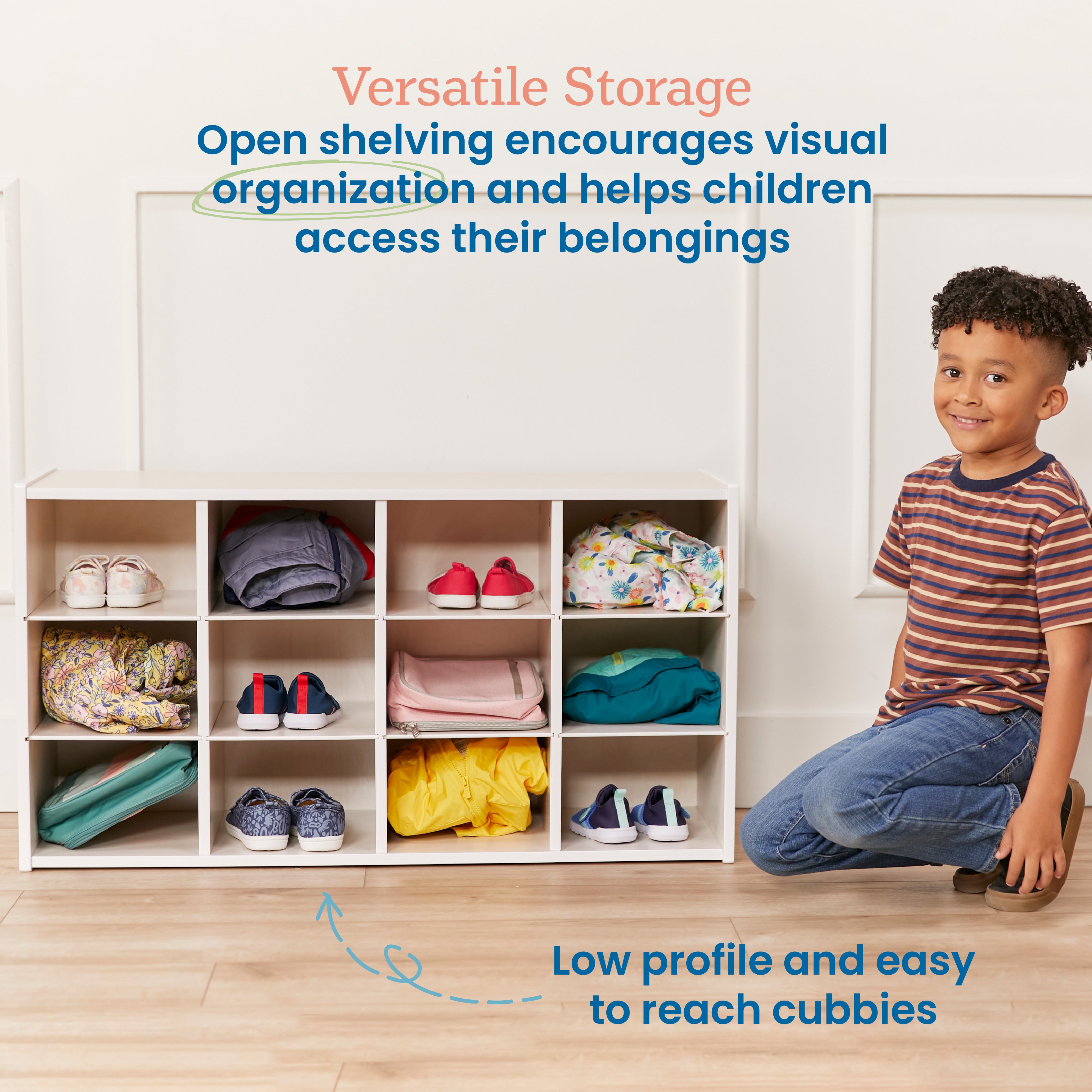 Streamline 12 Cubby Tray Storage Cabinet, 3x4