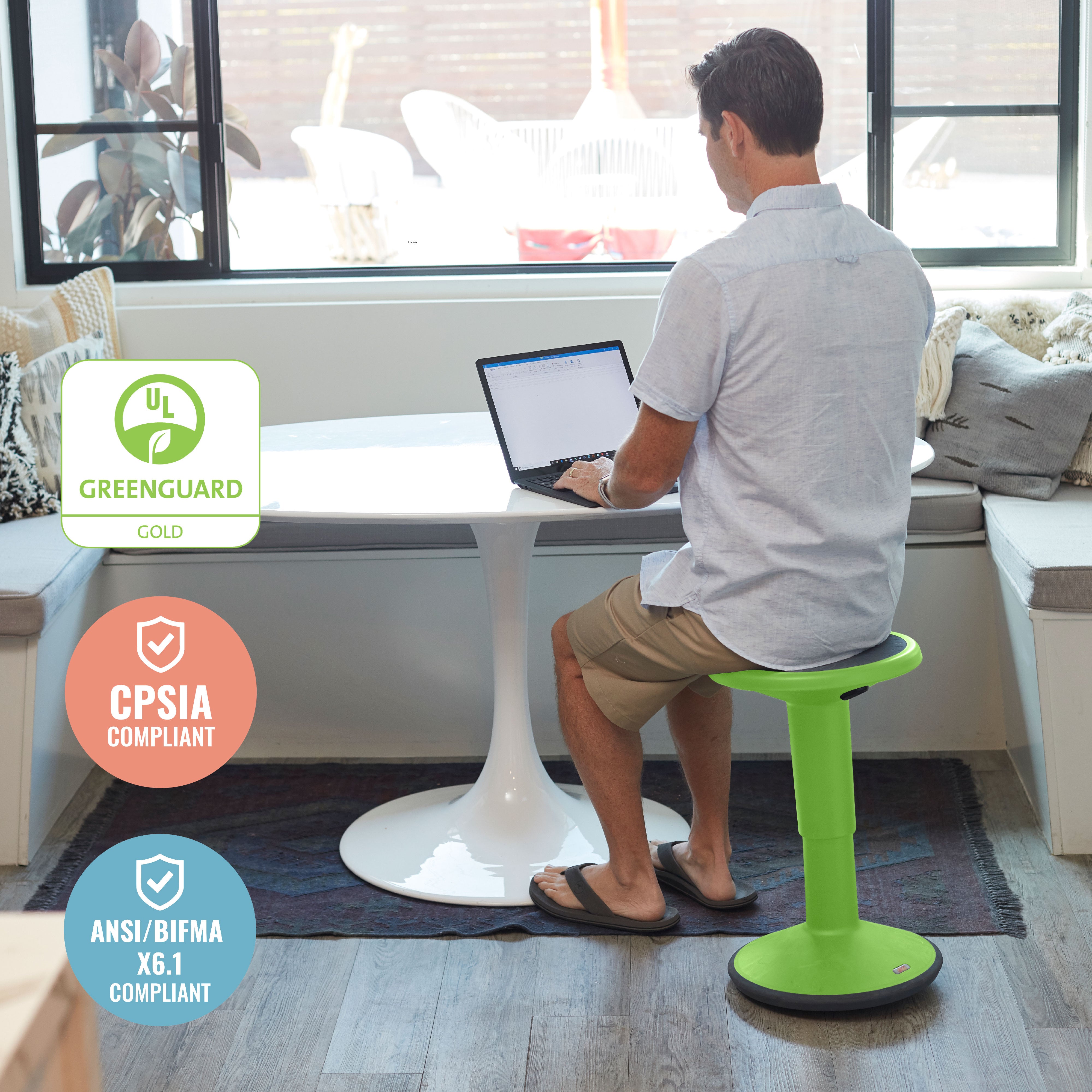 SitWell Wobble Stool, Adjustable Height