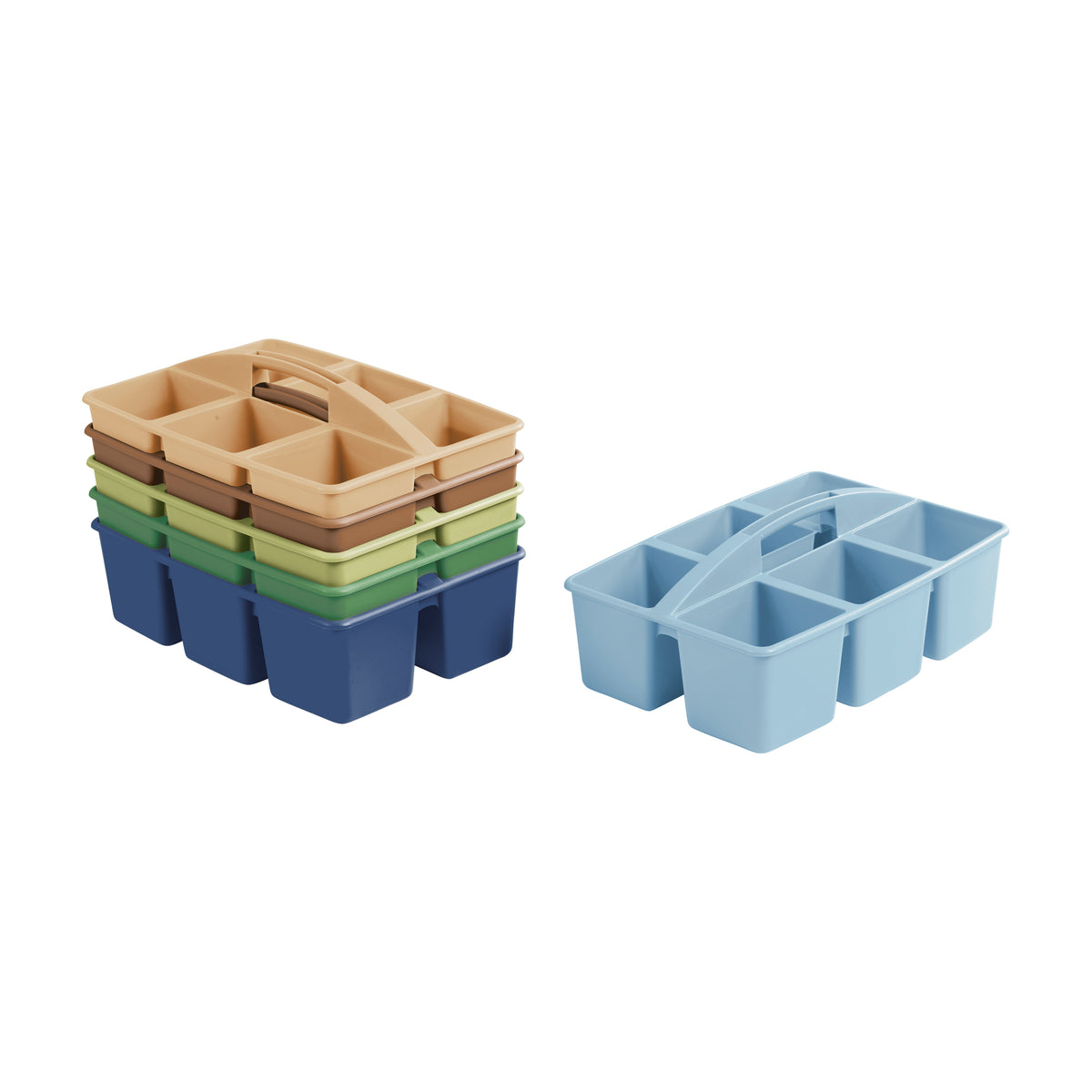 6-Compartment Large Plastic Caddy, 6-Pack