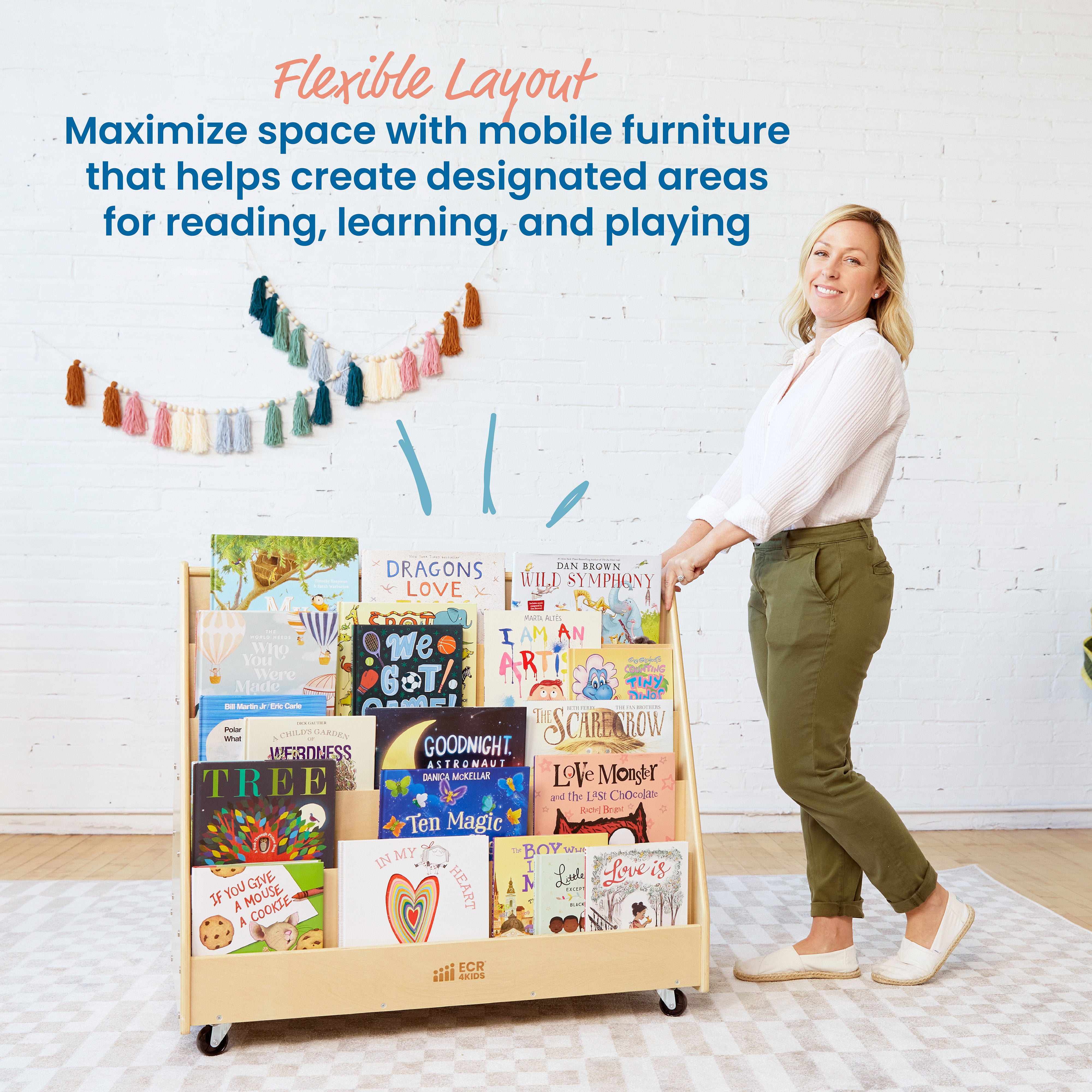 Double-Sided Mobile Book Display