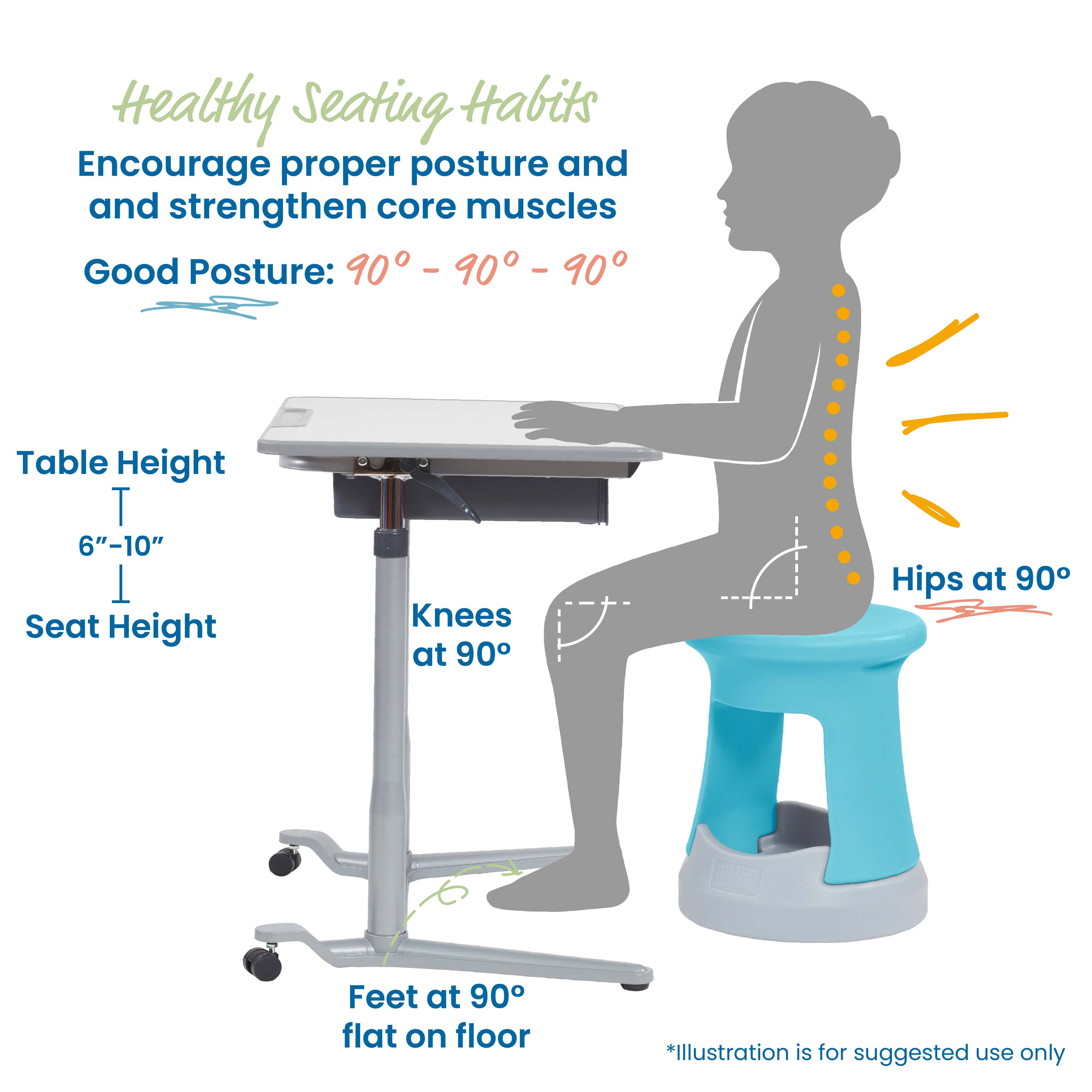 Storage Wobble Stool, 18in Seat Height
