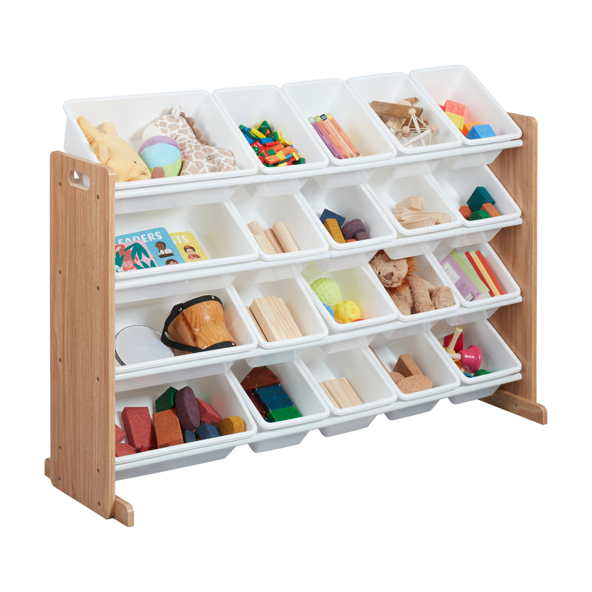 4-Tier Organizer with 20 Removable Plastic Bins, 4x5
