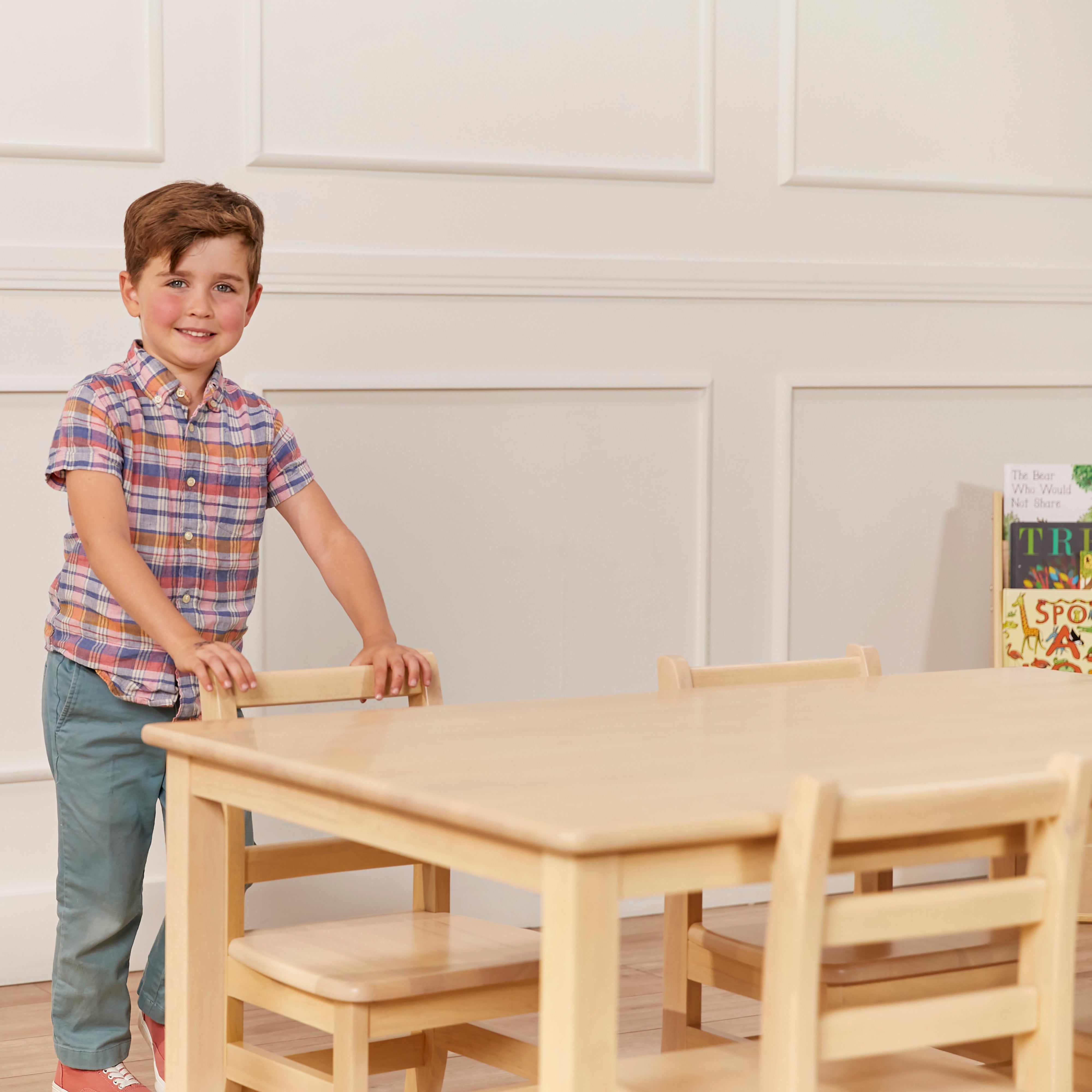 30in x 48in Rectangular Hardwood Table with 22in Legs