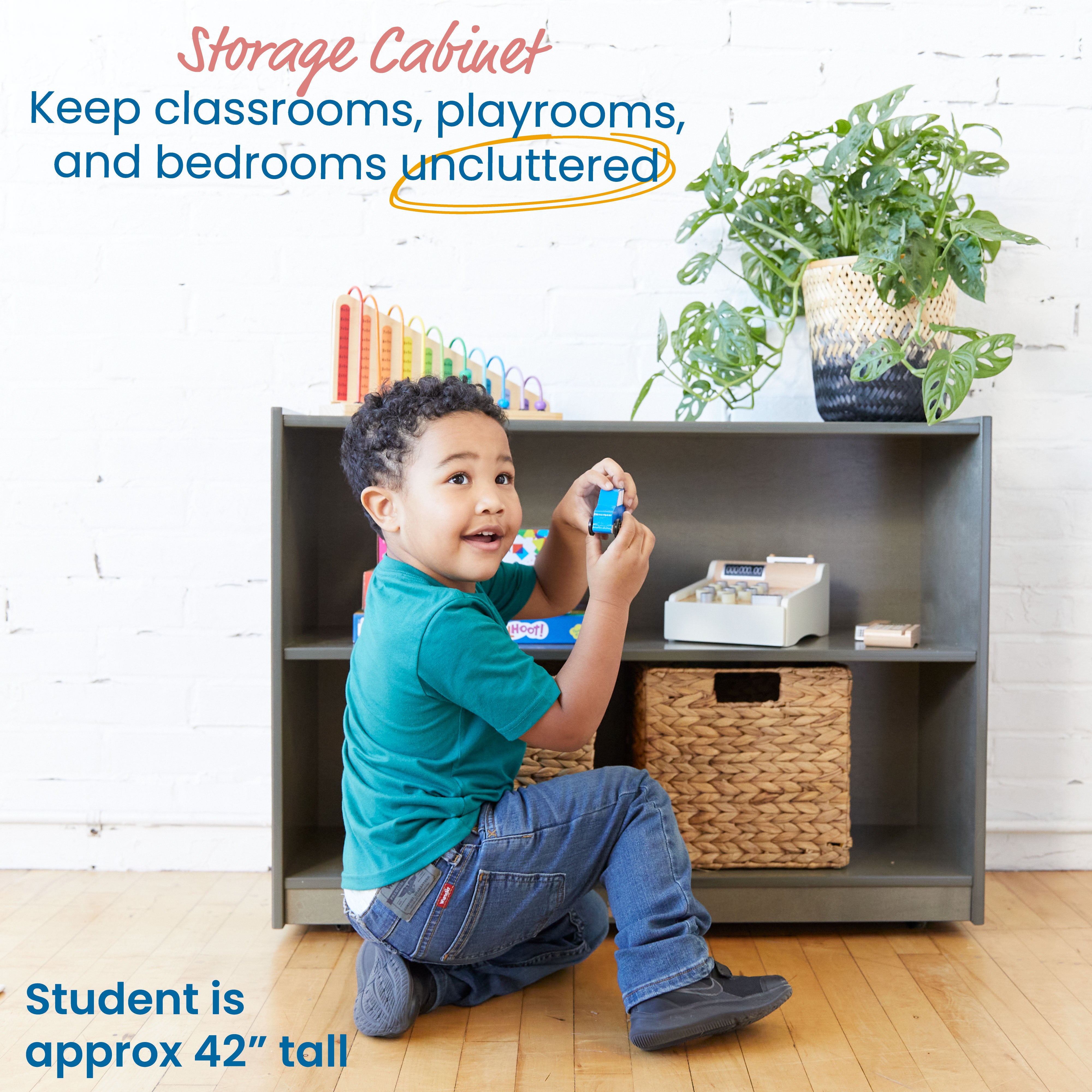 2-Shelf Mobile Storage Cabinet