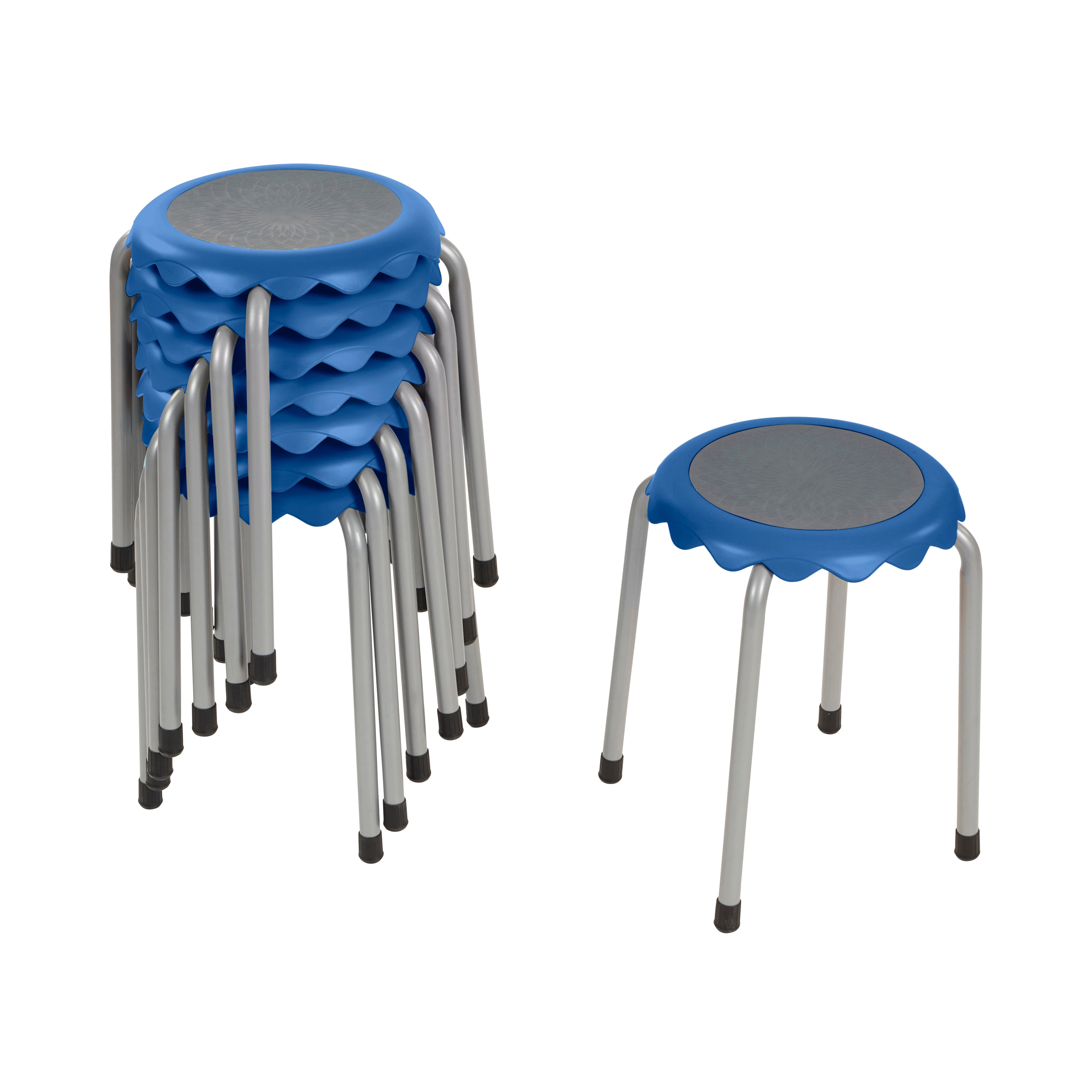 Daisy Stackable Stool with Glides Seating Set, 8-Piece