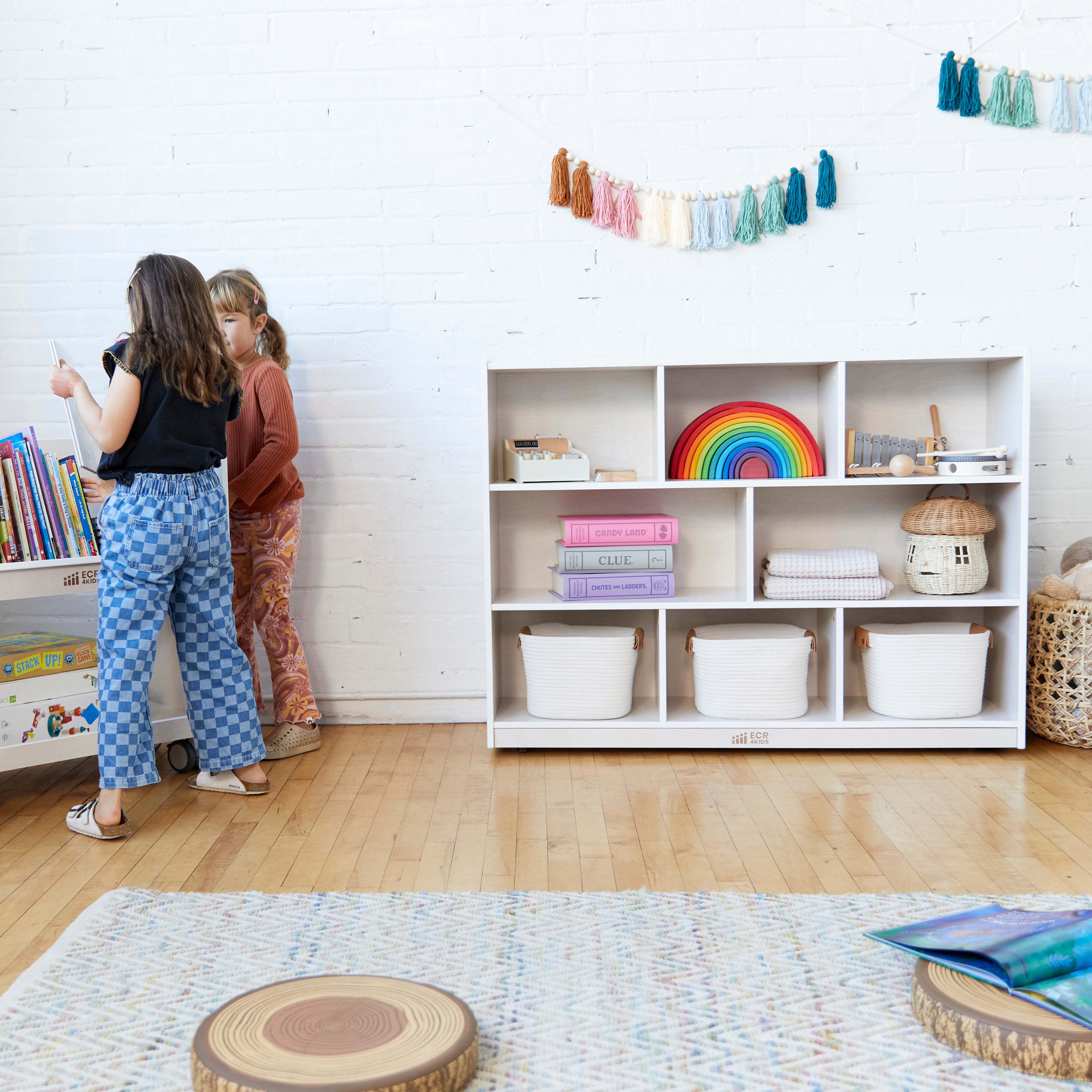 8-Compartment Mobile Storage Cabinet, Elementary