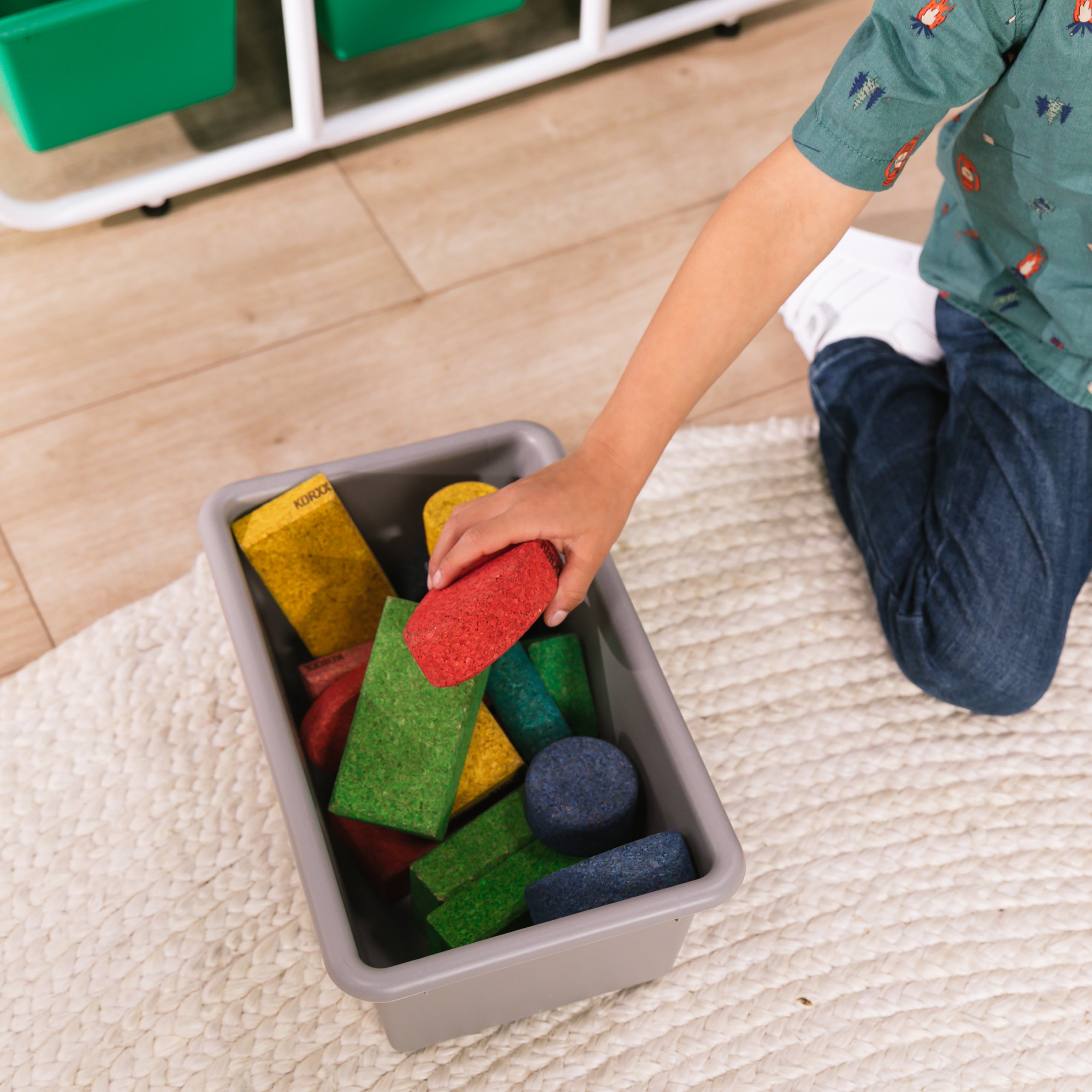 4-Tier Storage Rack with 12 Cubby Bins 4x3