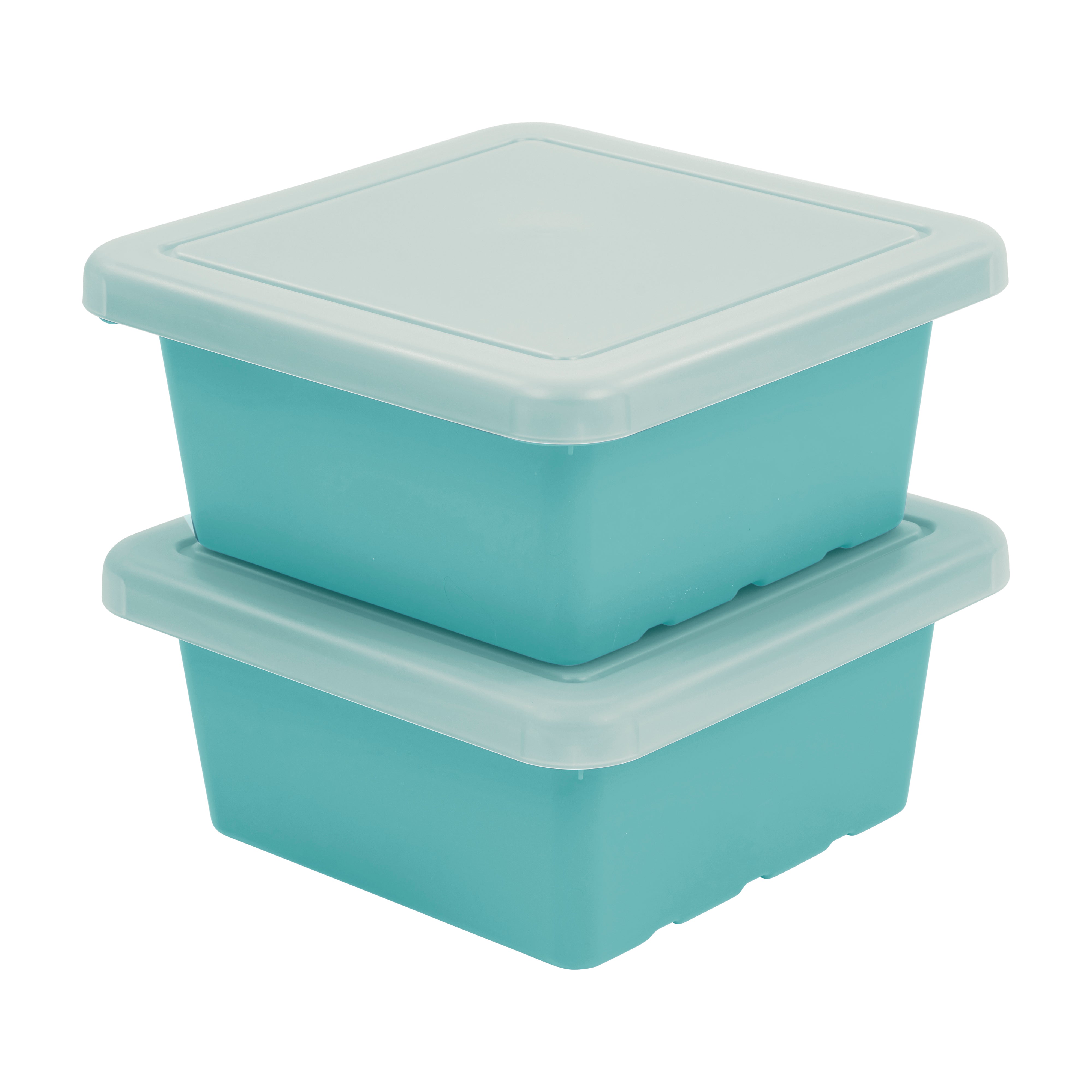 Square Bin with Lid, 2-Pack
