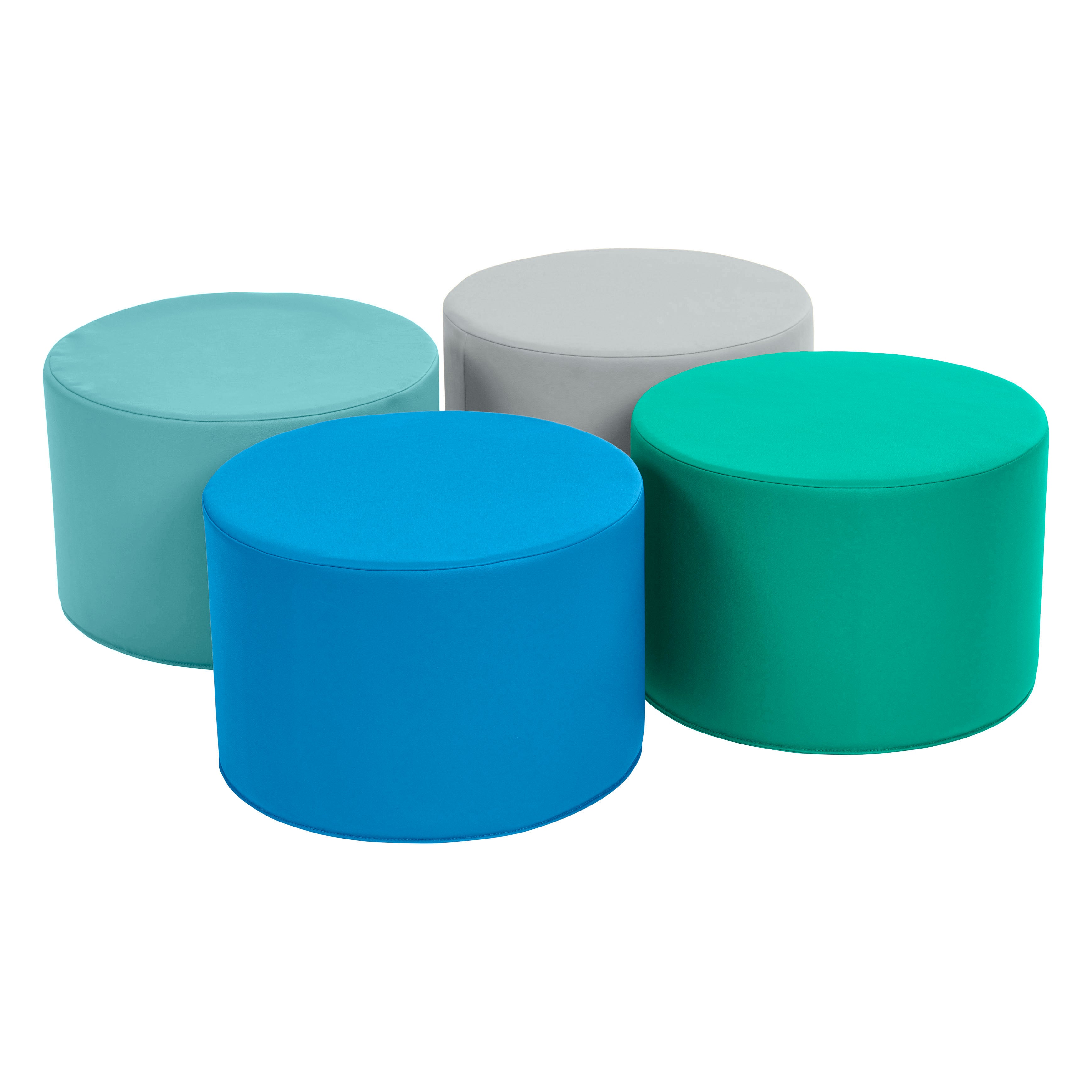 Foam Ottoman Set, Round, 4-Piece