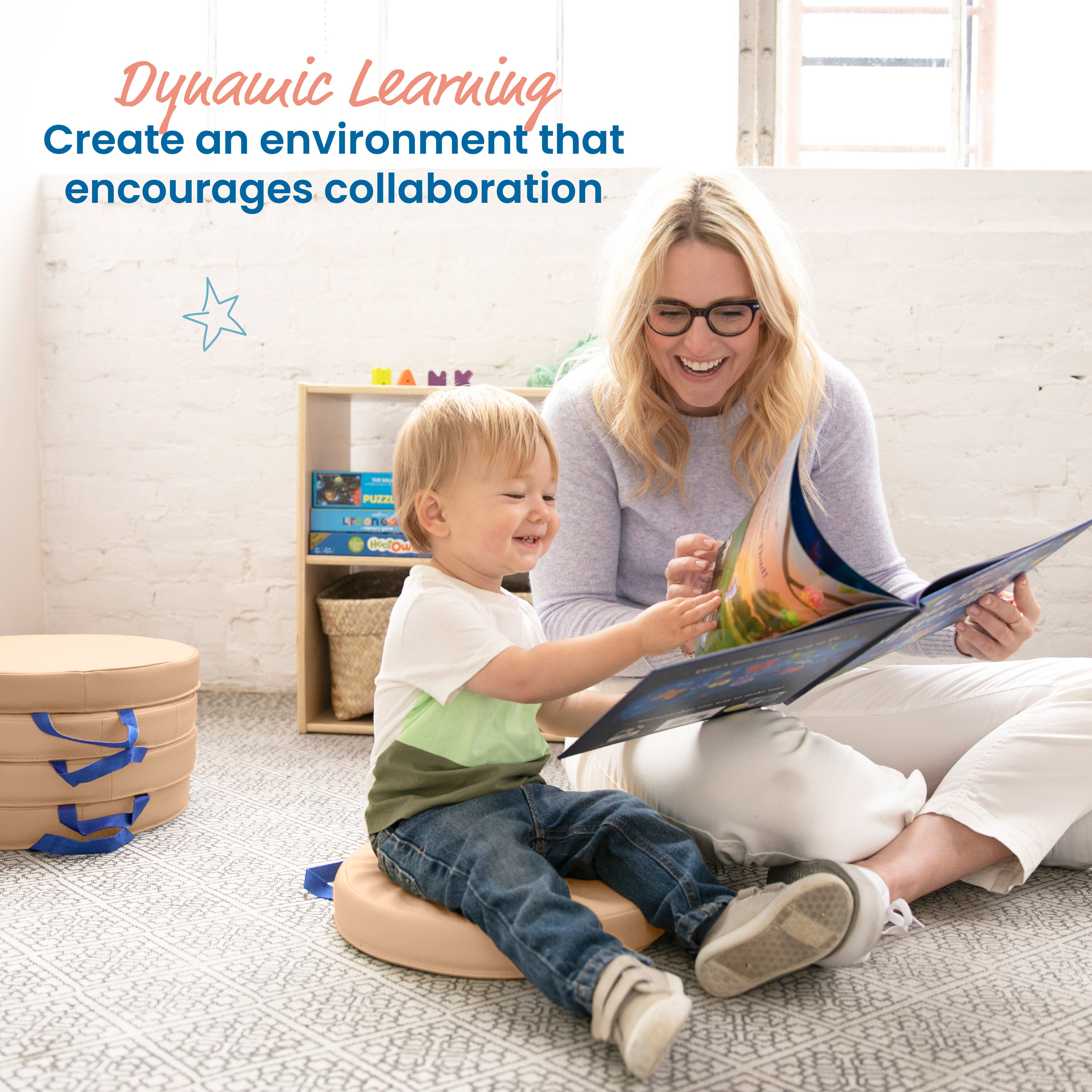 Floor Cushions, Round, 6-Piece