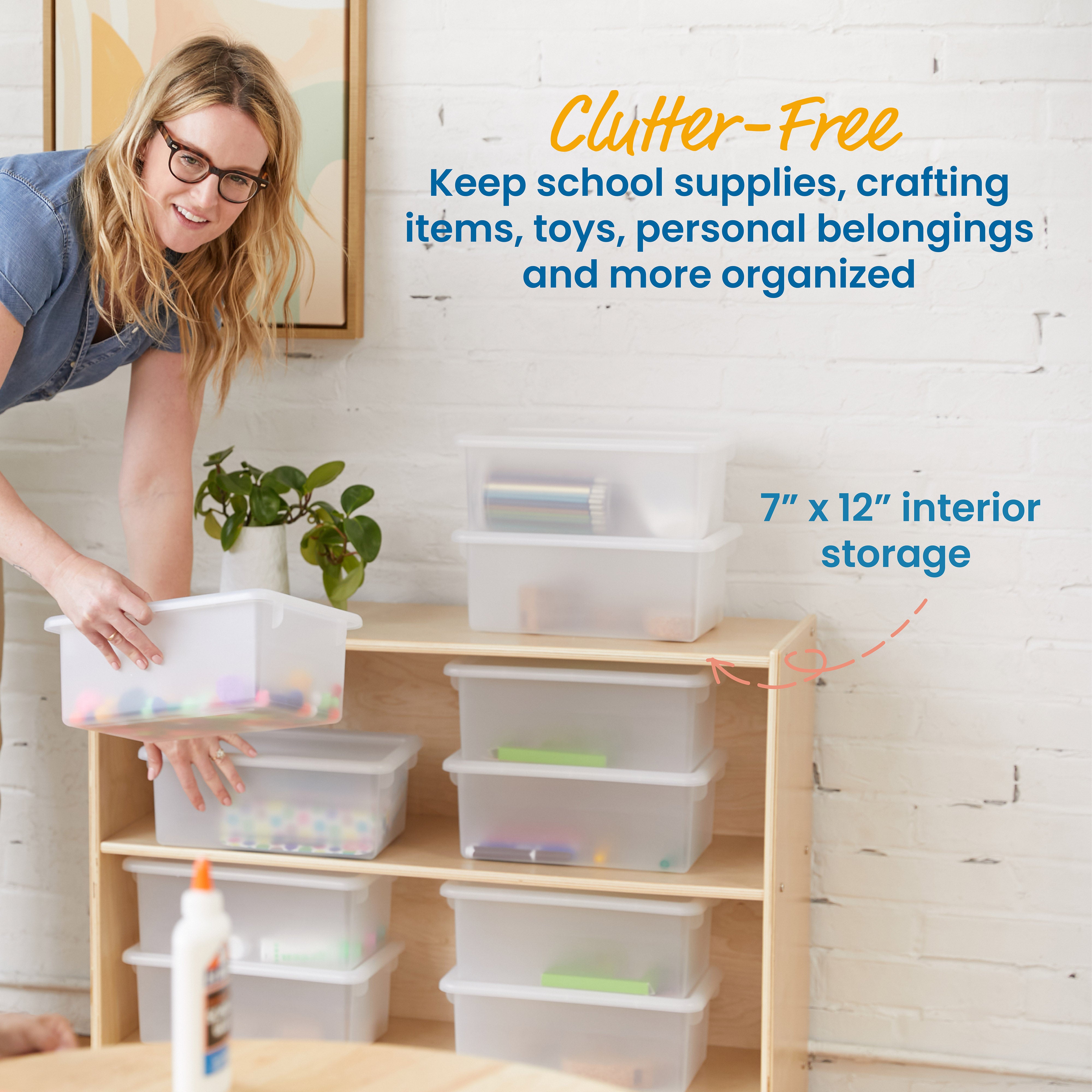 Cubby Storage Bin with Lid, 10-Piece