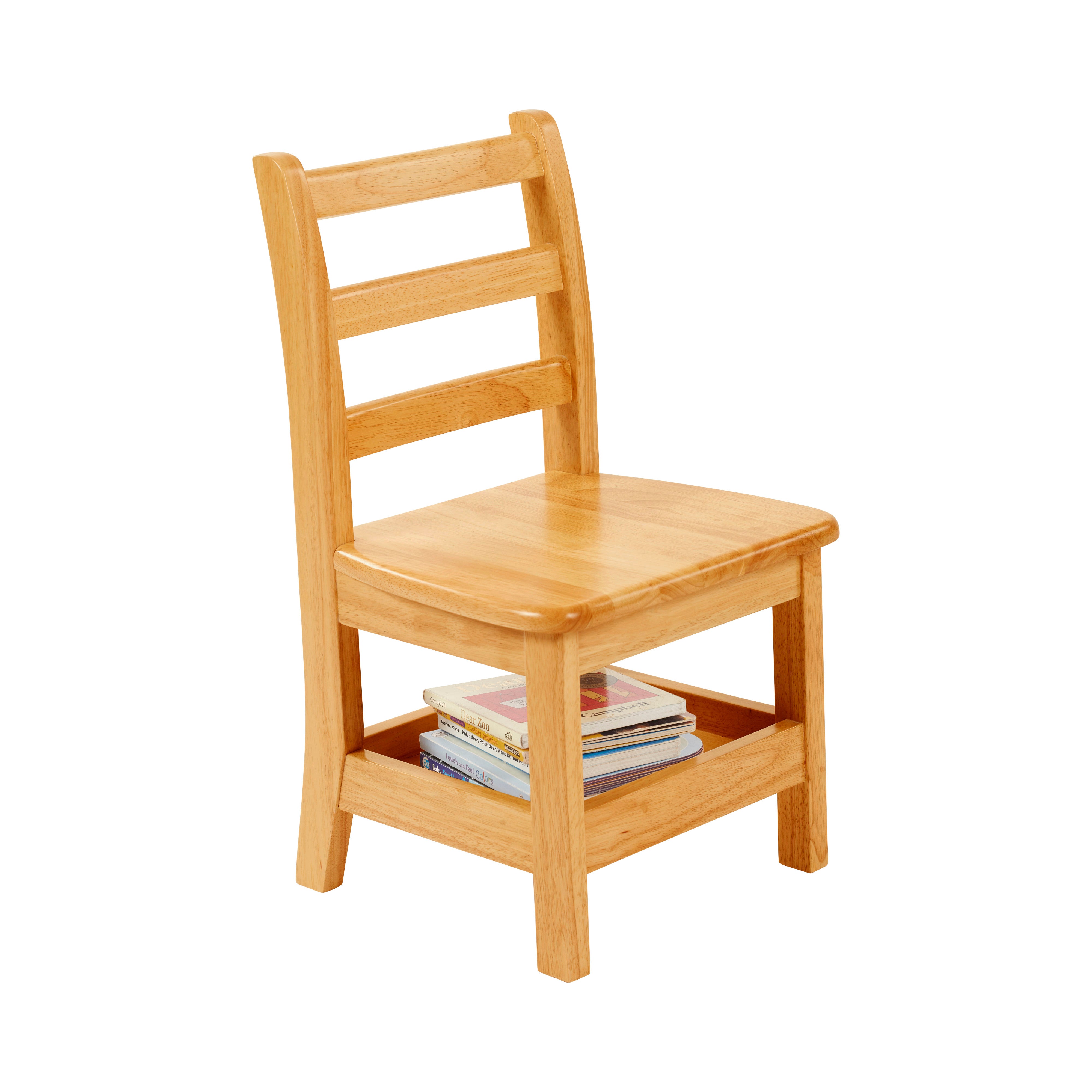 Three Rung Ladderback Chair with Storage, 2-Pack - Assembled