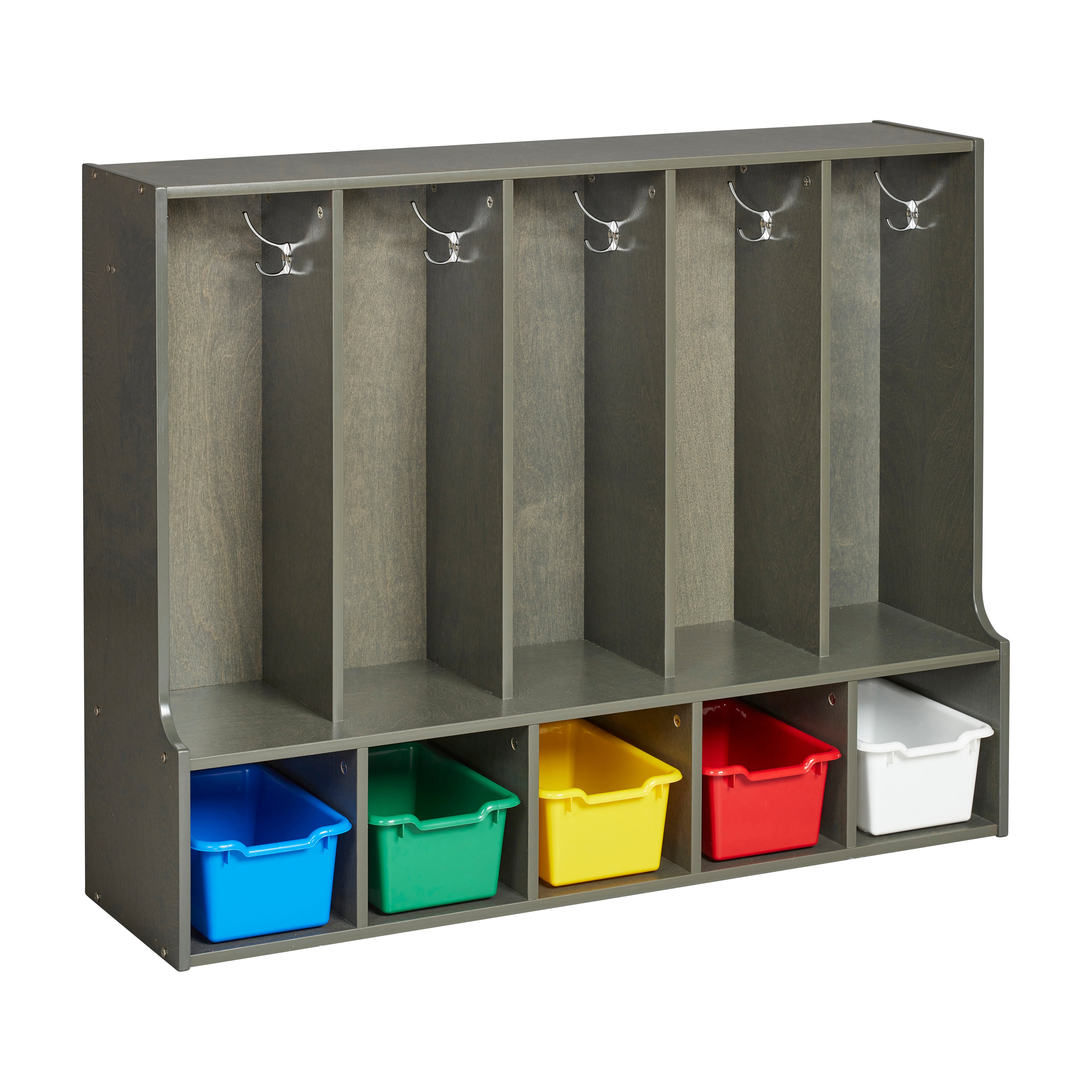 Streamline 5-Section Toddler Coat Locker with Bench and Bins