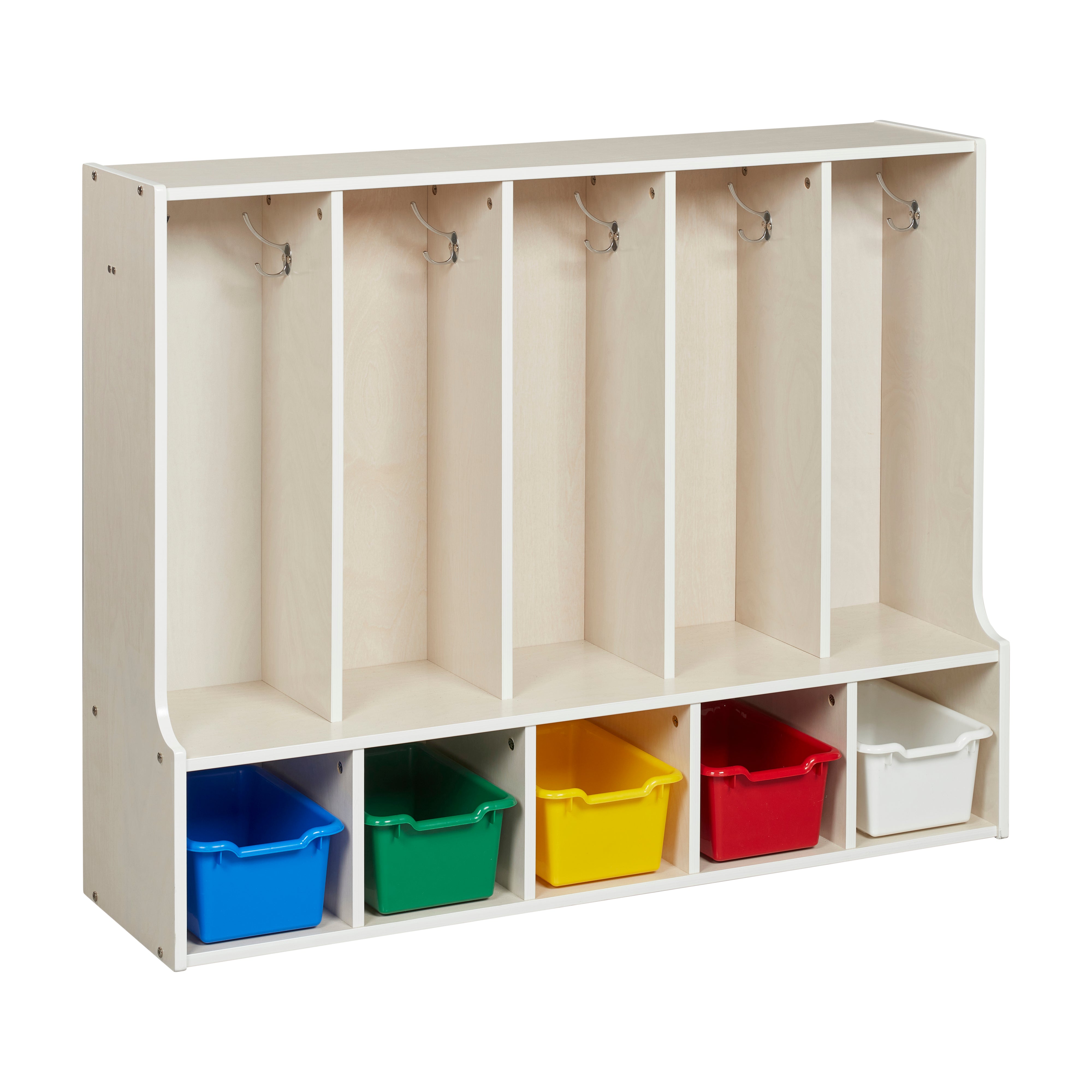 Streamline 5-Section Toddler Coat Locker with Bench and Bins