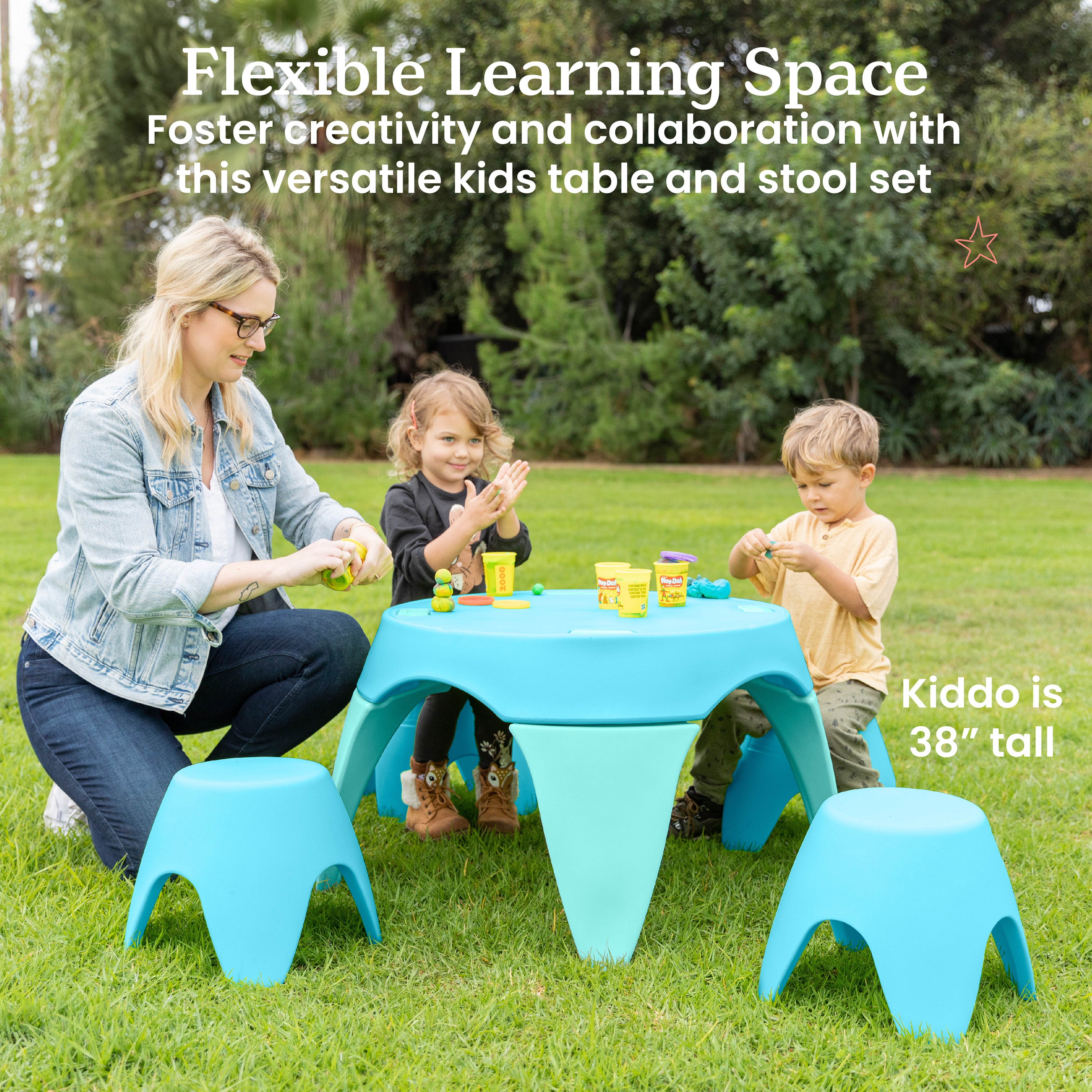 Ayana Table and Stool Set, 5-Piece