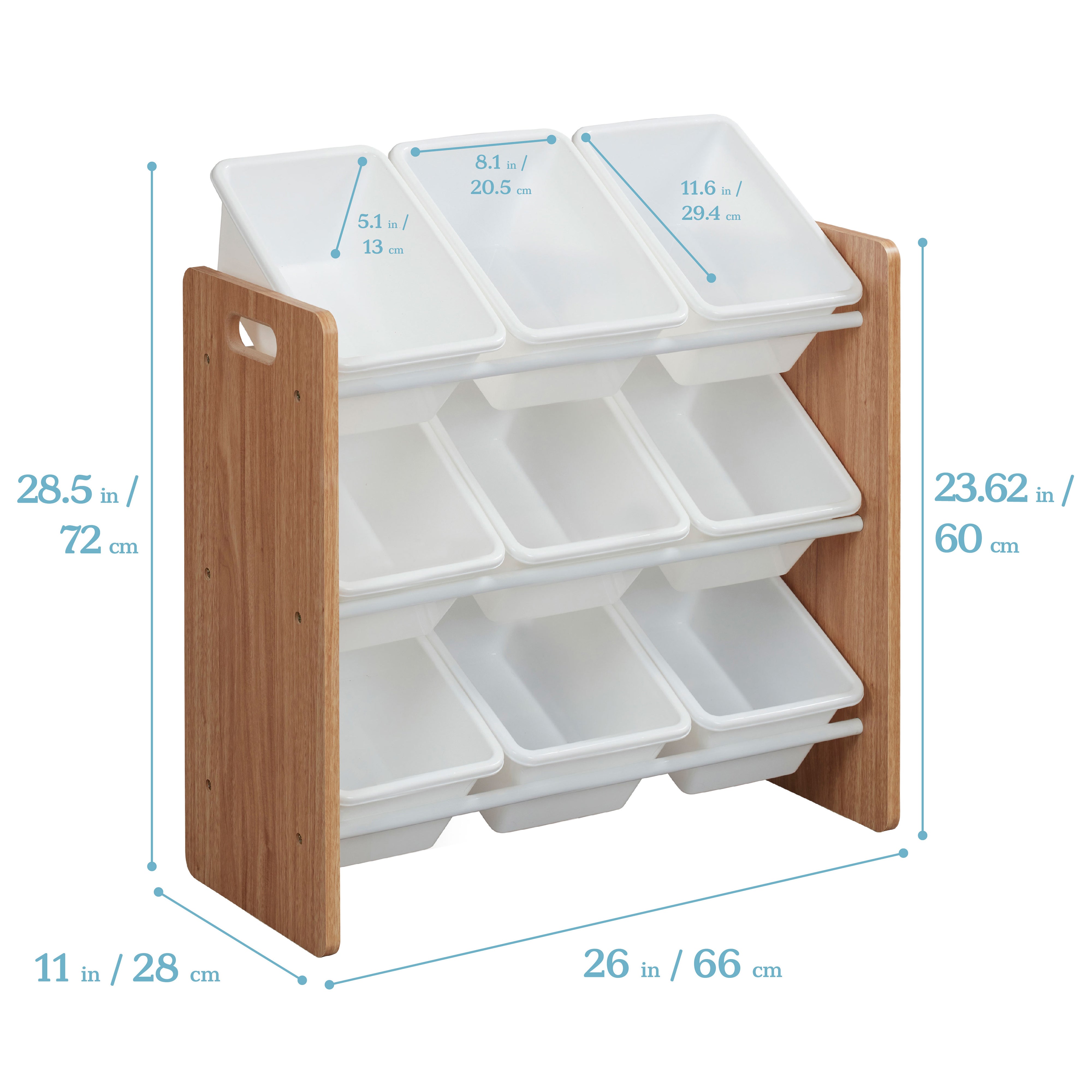 3-Tier Organizer with 9 Bins