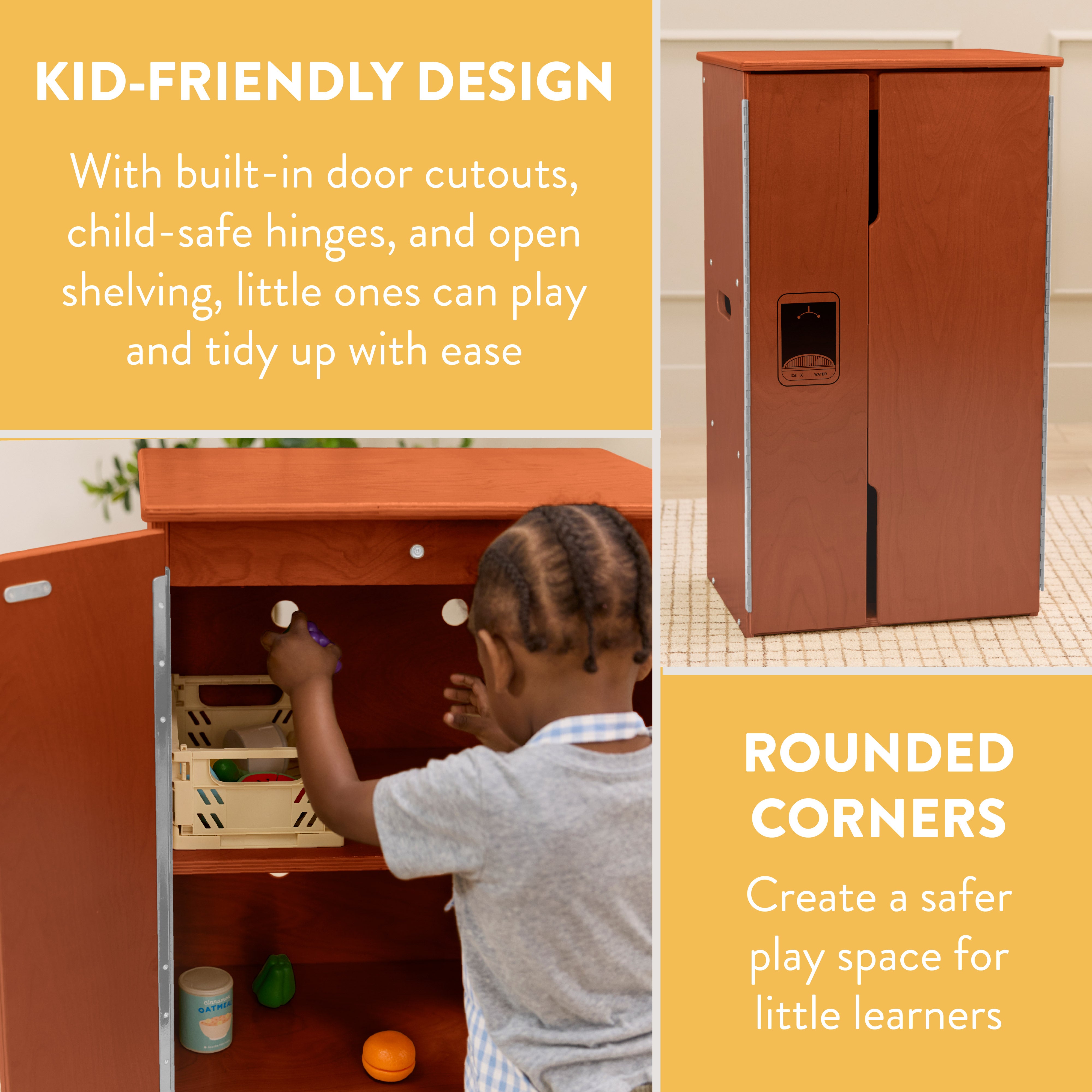 Chef's Station Kids Pretend Play Kitchen Fridge