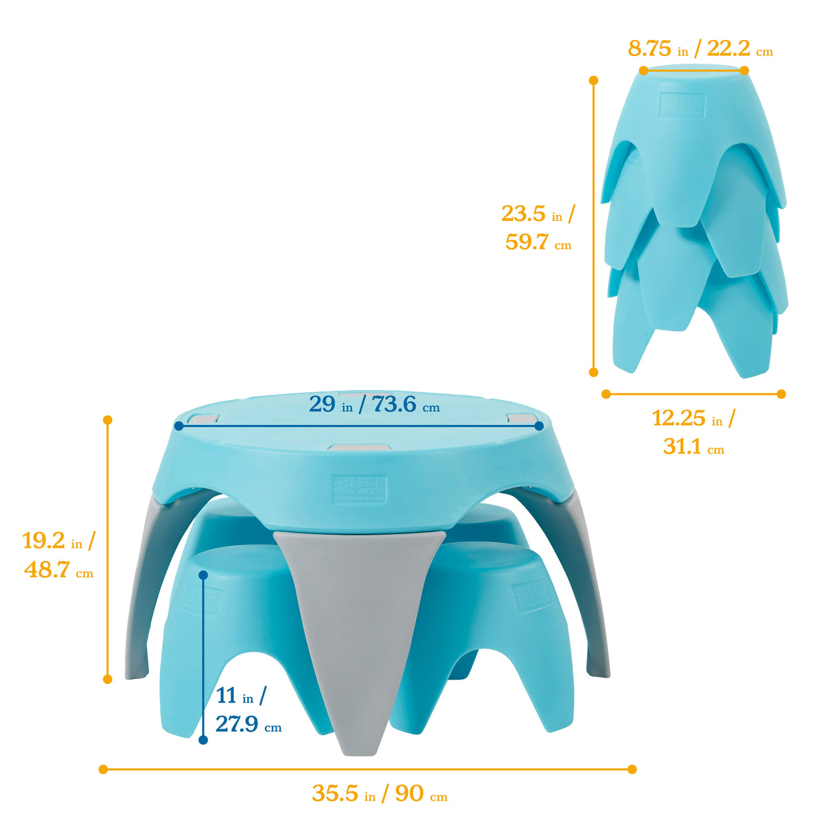 Ayana Table and Stool Classroom Set, 5-Piece