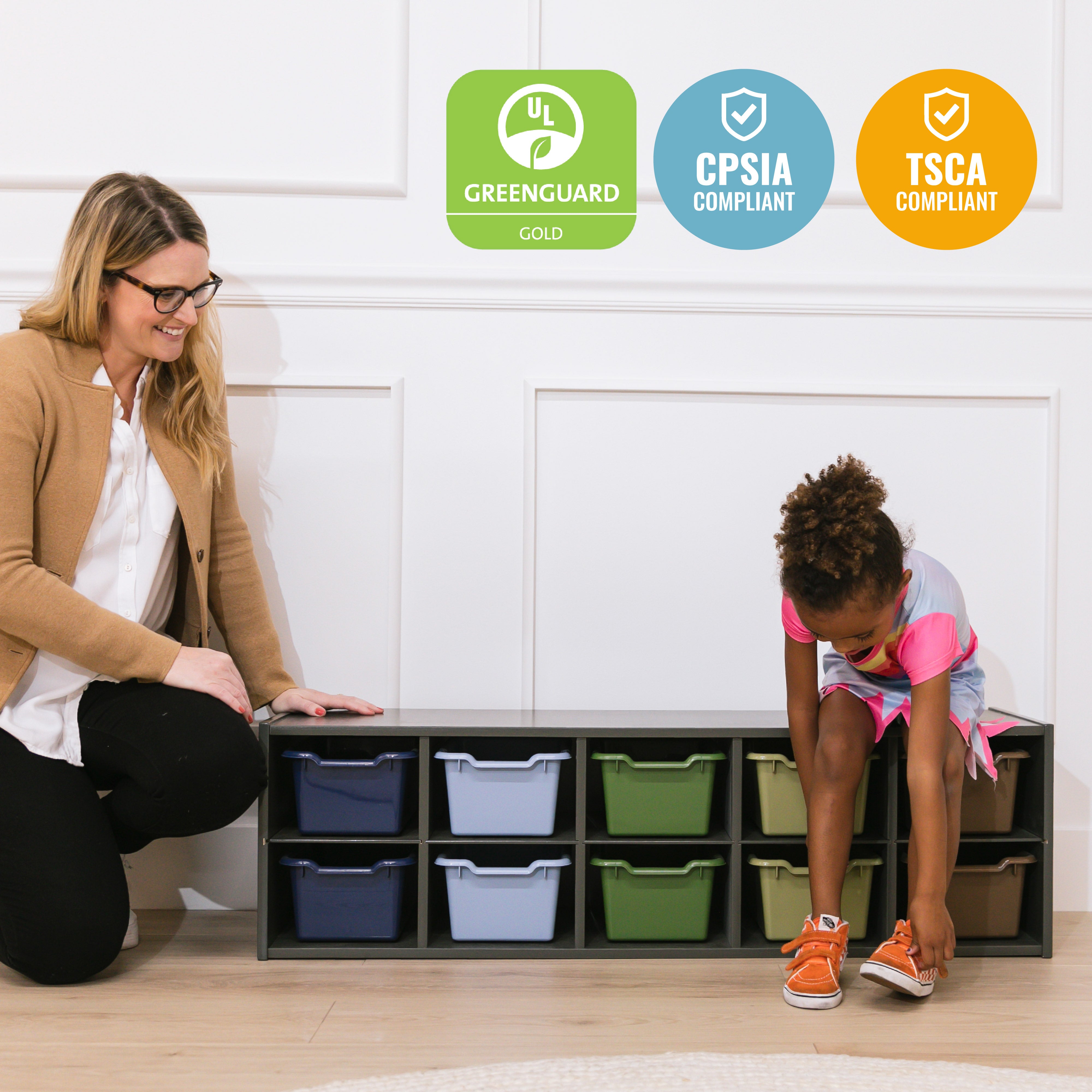 Streamline 10 Cubby Tray Cabinet and 10 Scoop Front Bins, 2x5