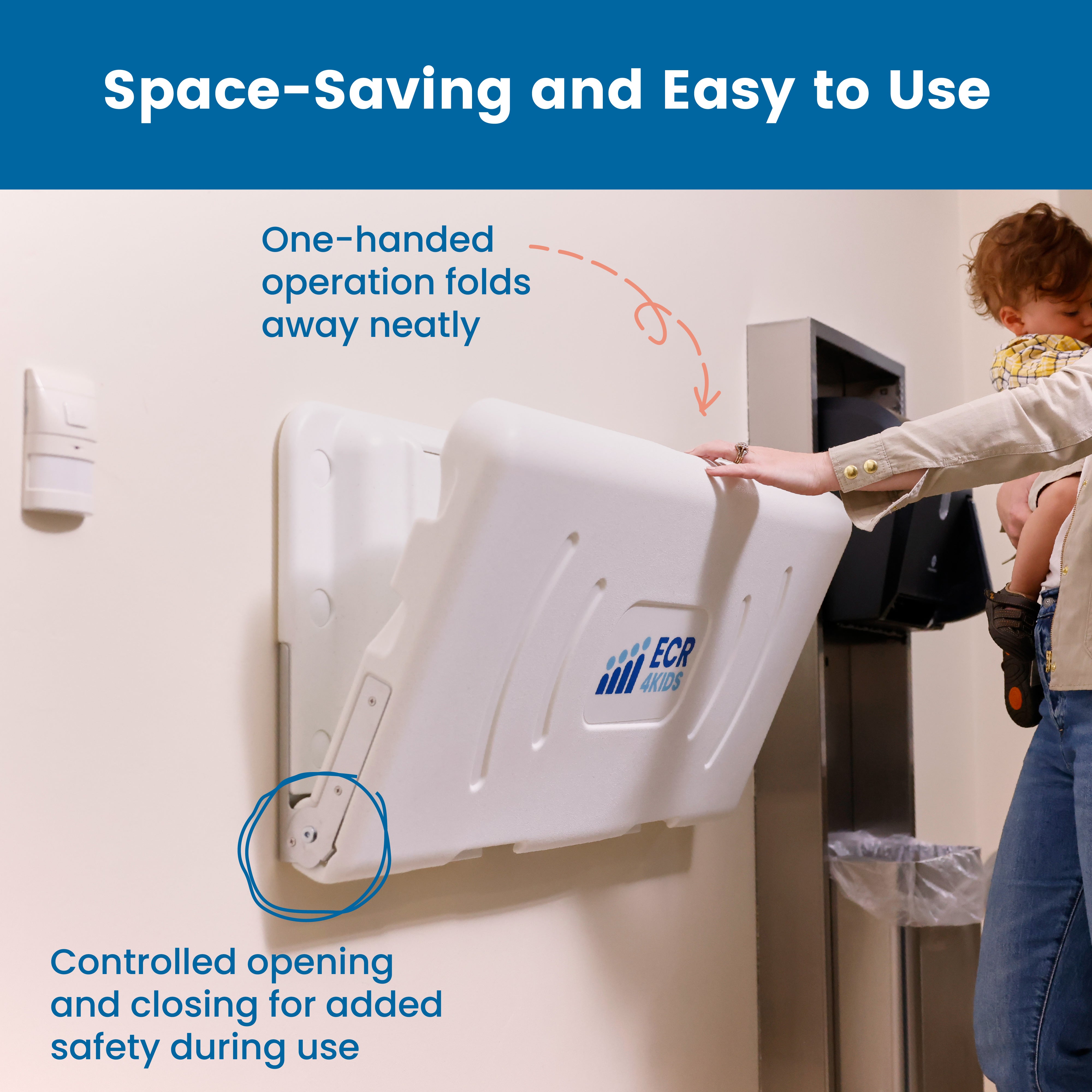 Horizontal Wall-Mounted Diaper Changing Station